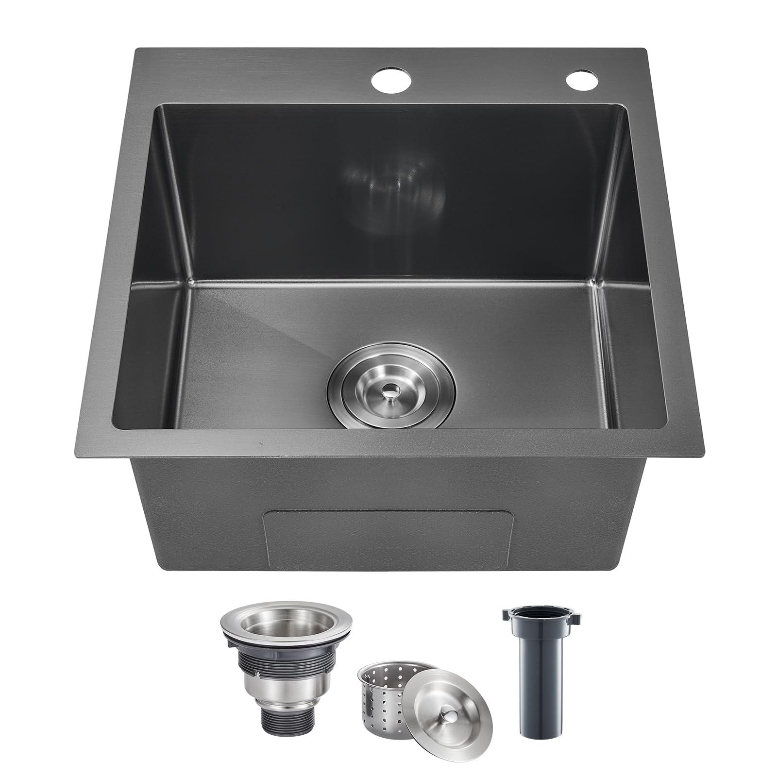 Popfly 18  18 Inch Drop In Bar Prep Sink, 304 Stainless Steel Top Mount Handmade Single Bowl Sink 9 Inche Deep Small Kitchen Sin