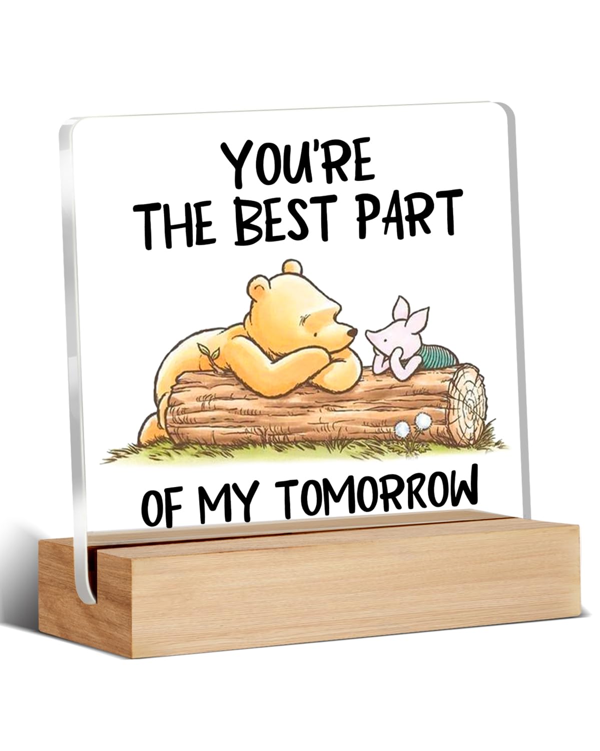 Winnie the Pooh Decor - Adorable Winnie the Pooh Gifts for Best Friends, Desk Decor Gift for Women Men Boy Girl, You  re the Bes
