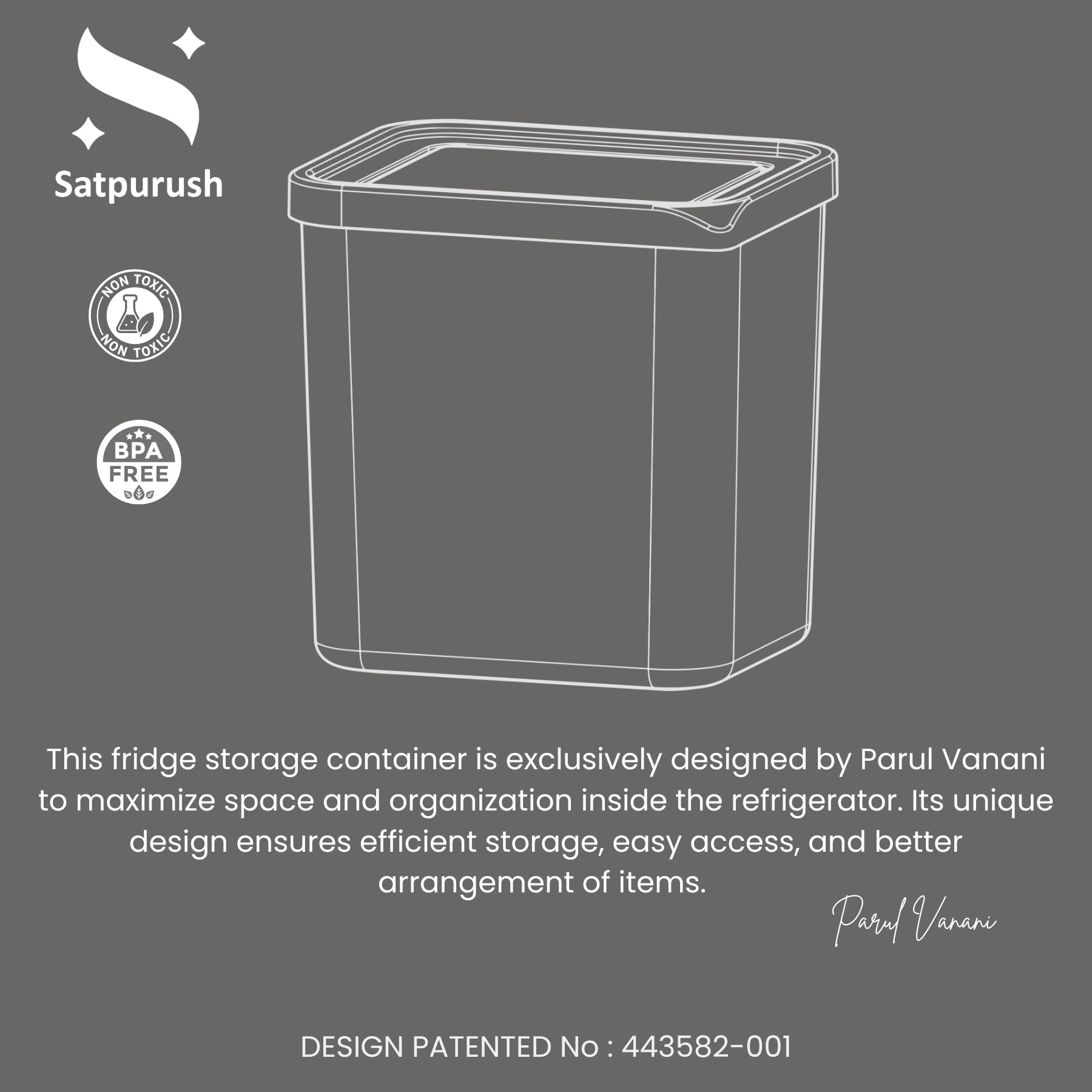 Satpurush Fridge Storage Boxes (Pack Of 6) Freezer & Refrigerator Organizer Containers Kitchen Storage Container Set Kitchen Acc