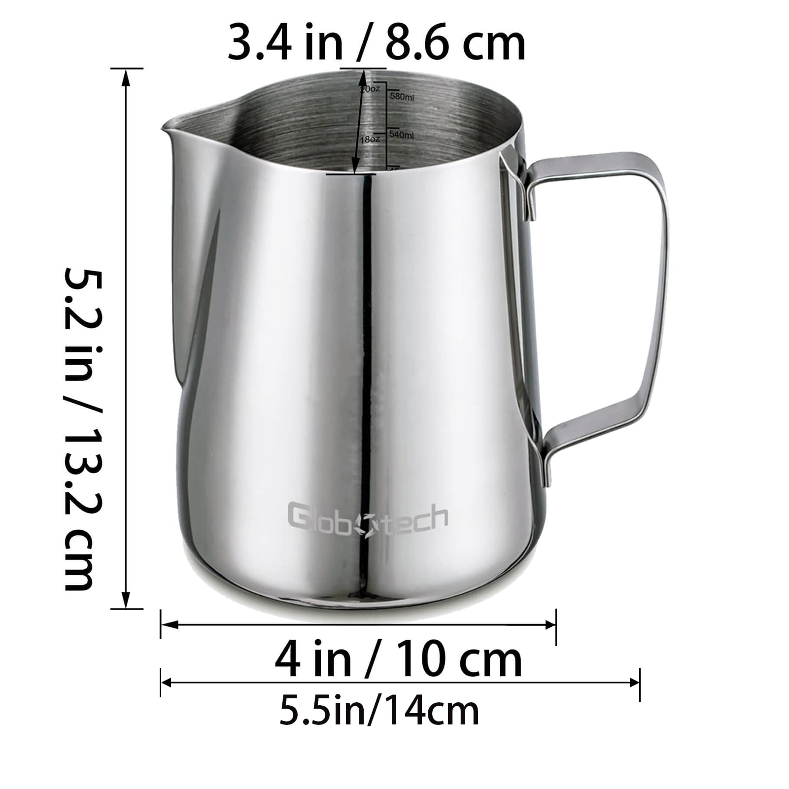 Espresso Steaming Pitcher Milk Frothing-Cup - Stainless Steel Cappuccino Coffee Steamer Jug Matcha Chai Hot Chocolate Cup 32 Oz