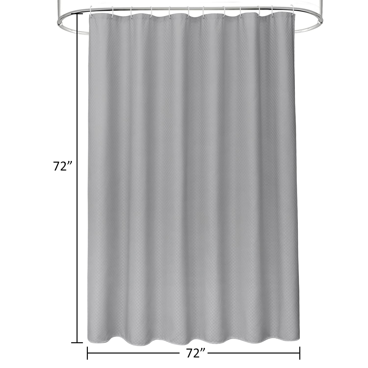Beneyhome Extra Long White Shower Curtain 80 Inches Tall  180GSM Heavy Duty Washable Waffle Polyester Fabric Bathroom Curtains with Hooks  Hotel Luxury Spa  Wrinkle Free  Water-Repellent 72x80 Length