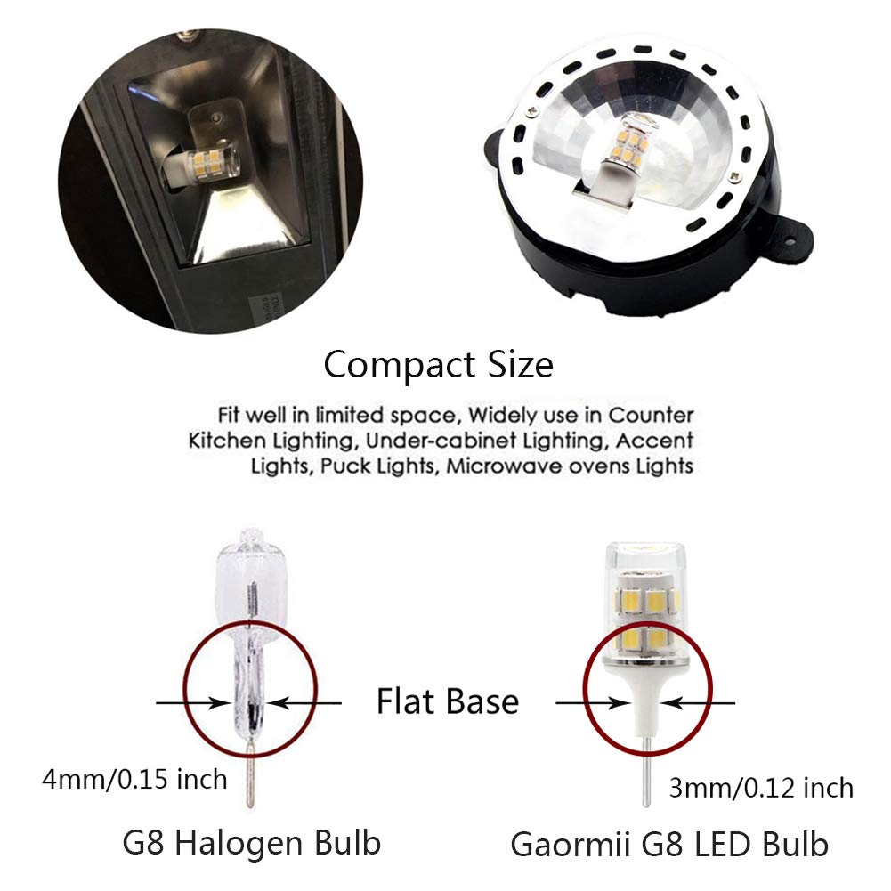 G8 Led Bulb 3W Wb25X10019 Microwave Light Bulbs 20W Halogen Bulb Replacement For Ge Microwave Oven T4 Bi-Pin Base 120V Warm Whit
