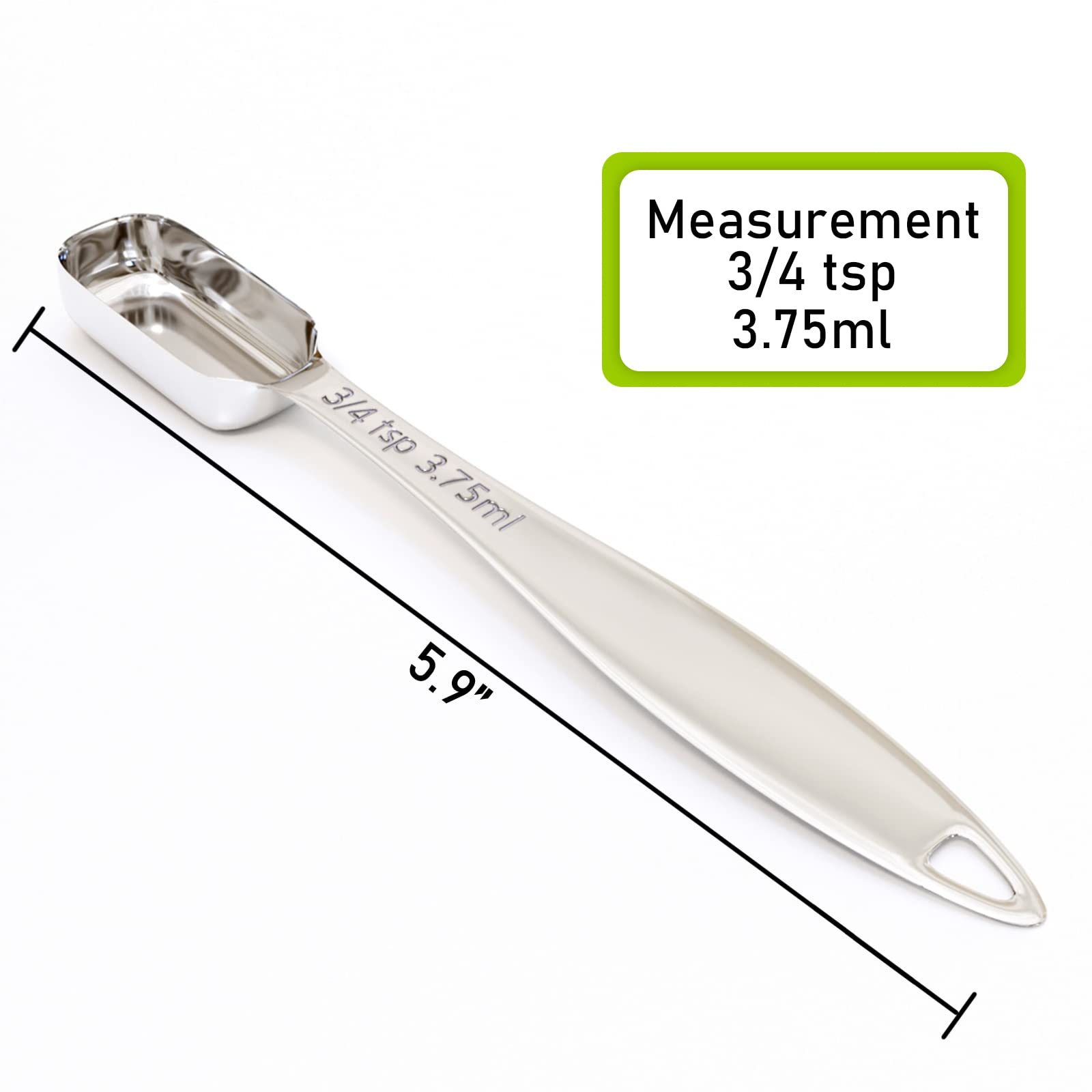 Beryler 1Pcs 3/4Teaspoon (3.75Ml) Single Measuring Spoon, Individual Stainless Steel Long Handle Measure Tablespoon Only