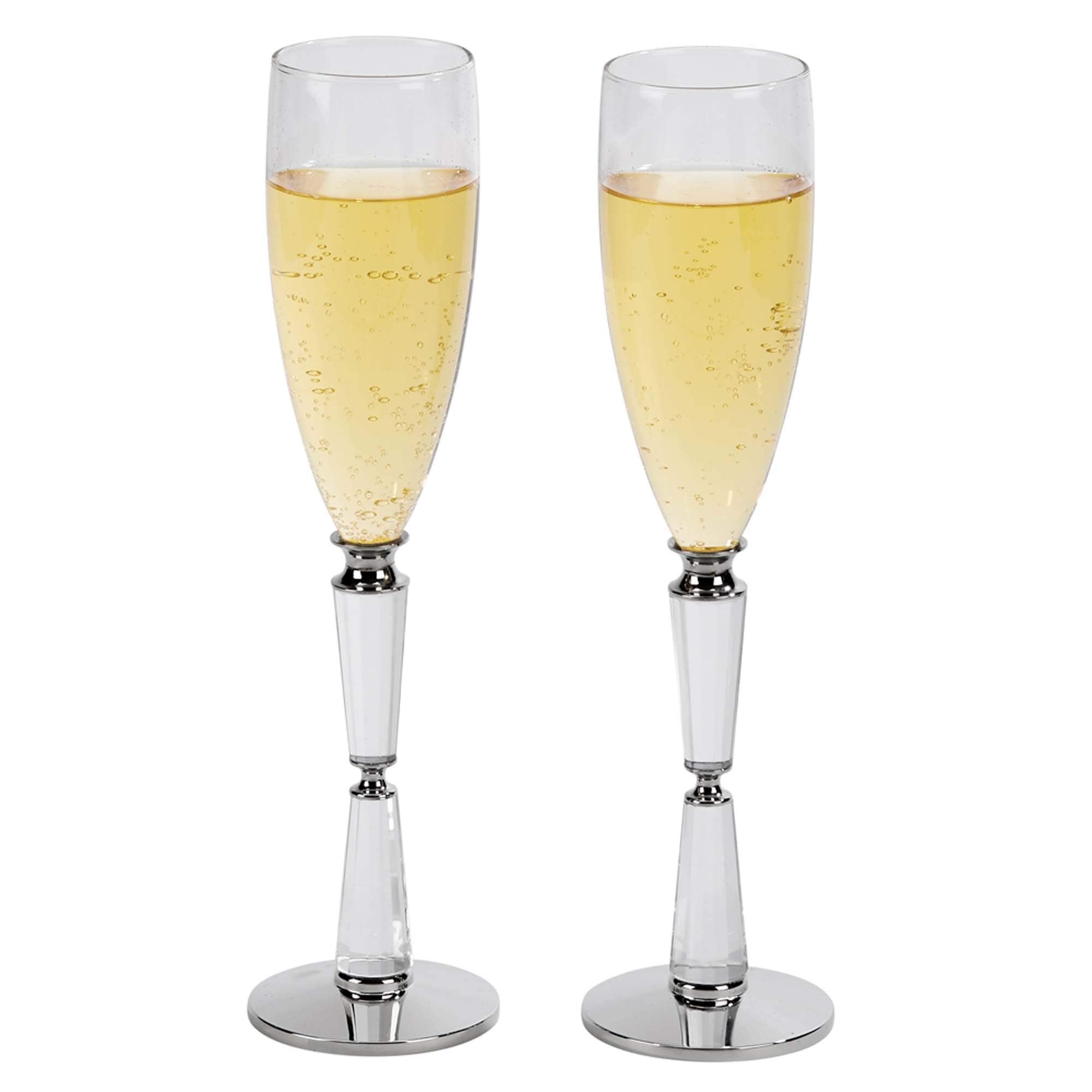 Facet Toasting Flutes - Set Of 2