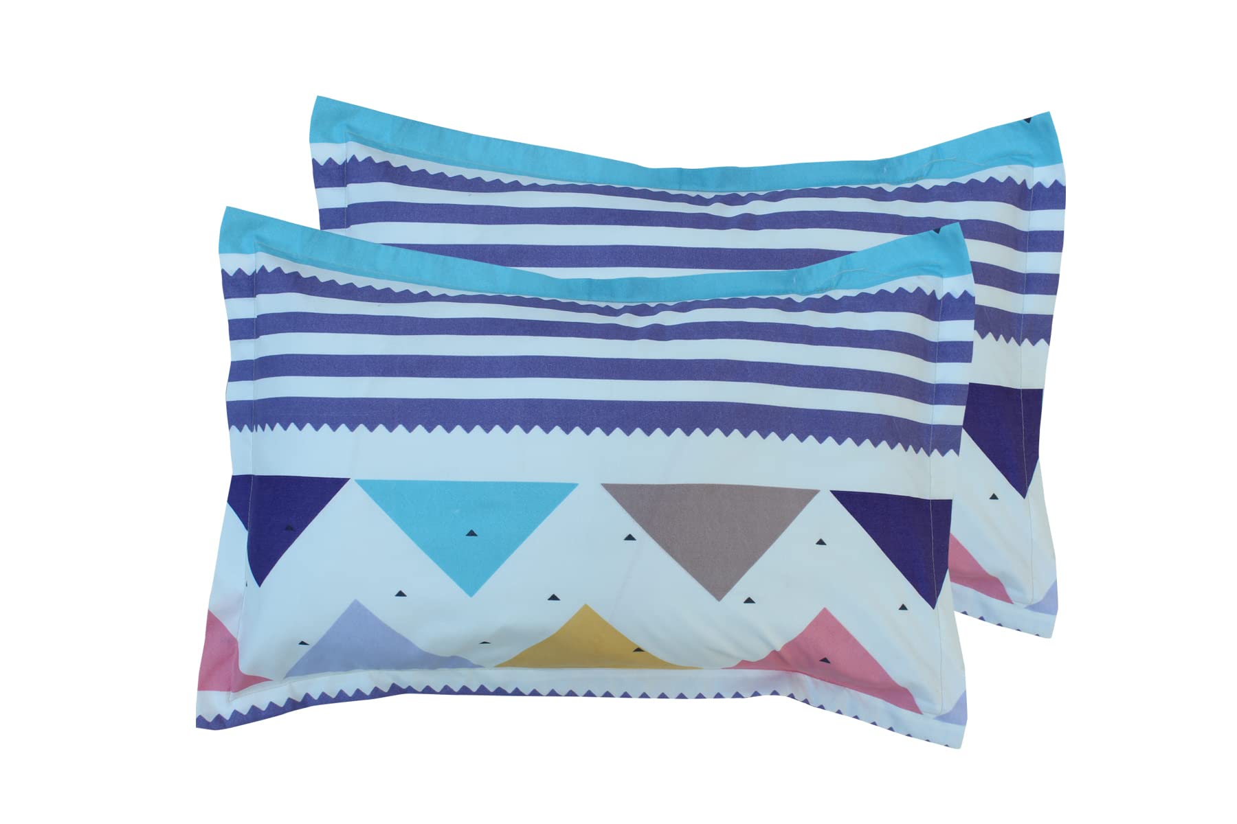 Rrb Textile Abstract Design King Size Set Of 4 Glace Cotton Pillow Covers/Pillow Case-20 X 30 Inches, 50 Cm X 75 Cm