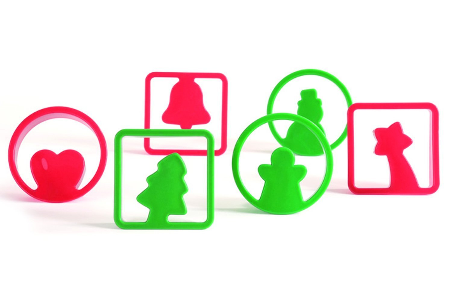 Pavoni Christmascookies Cutters (12 Pack), Red/Green