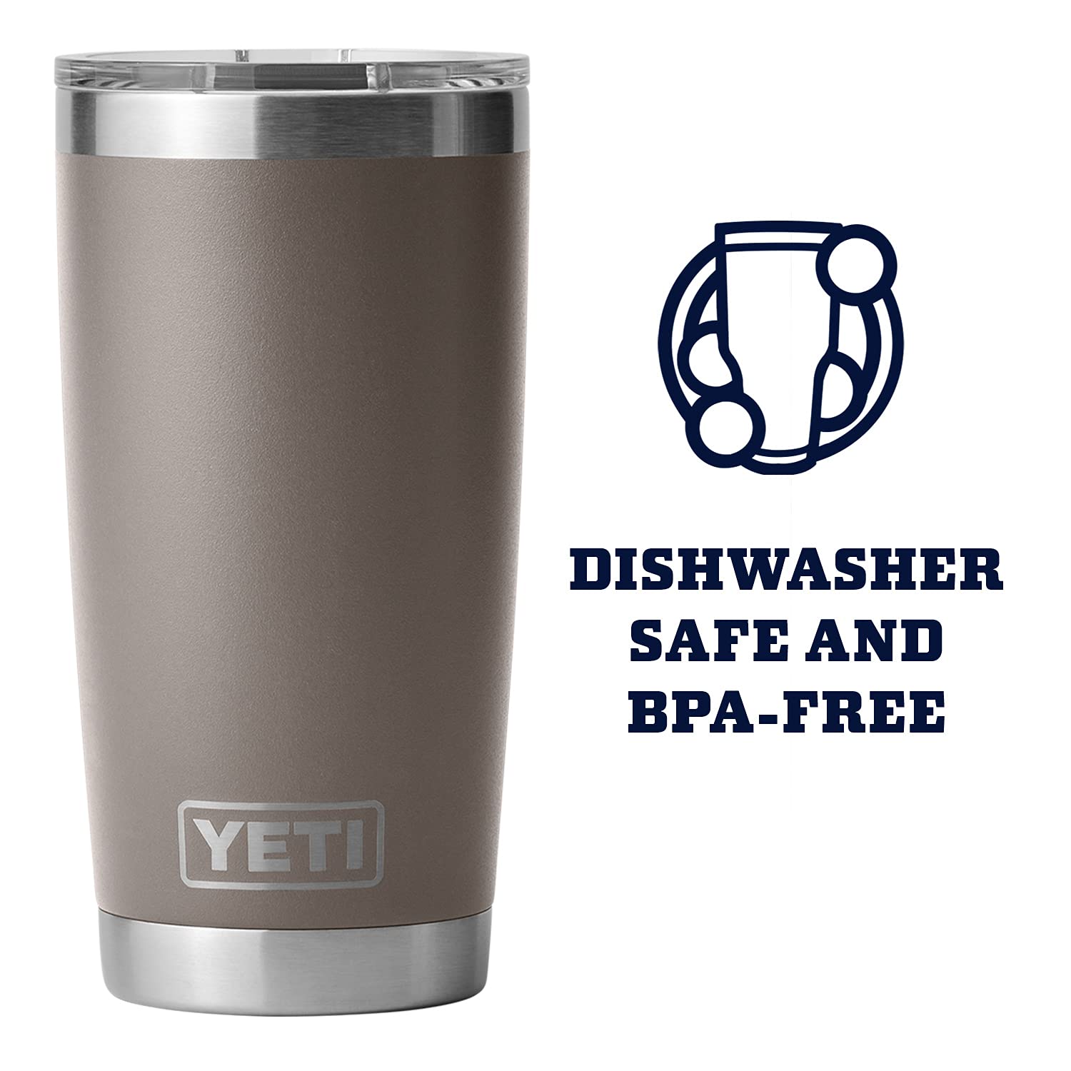 Yeti Rambler 20 Oz Tumbler, Stainless Steel, Vacuum Insulated With Magslider Lid, Sharptail Taupe
