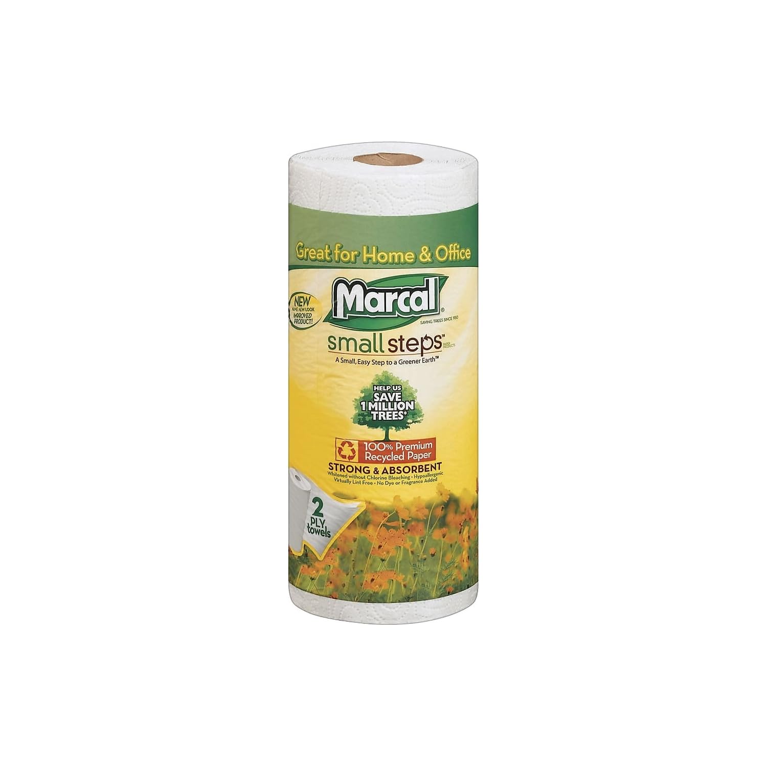 Marcal 6709 100% Recycled Roll Towels, 2-Ply, 9 X 11, 60 Sheets, 15 Rolls/Carton