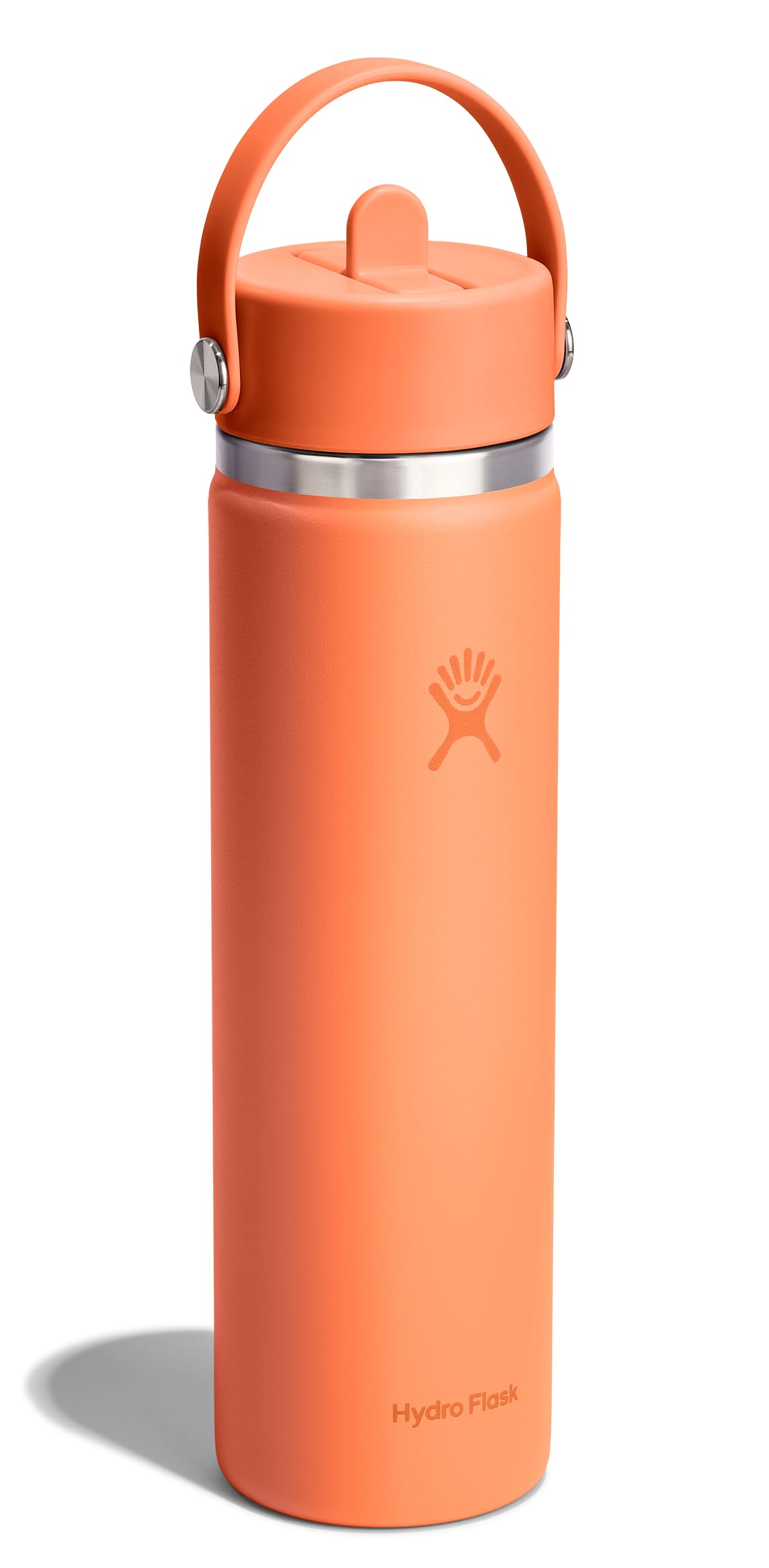 Hydro Flask Water Bottle - Insulated Stainless Steel - Wide Mouth Flex Straw Lid, Non Spill, Leakproof and Refillable in 24 Oz N