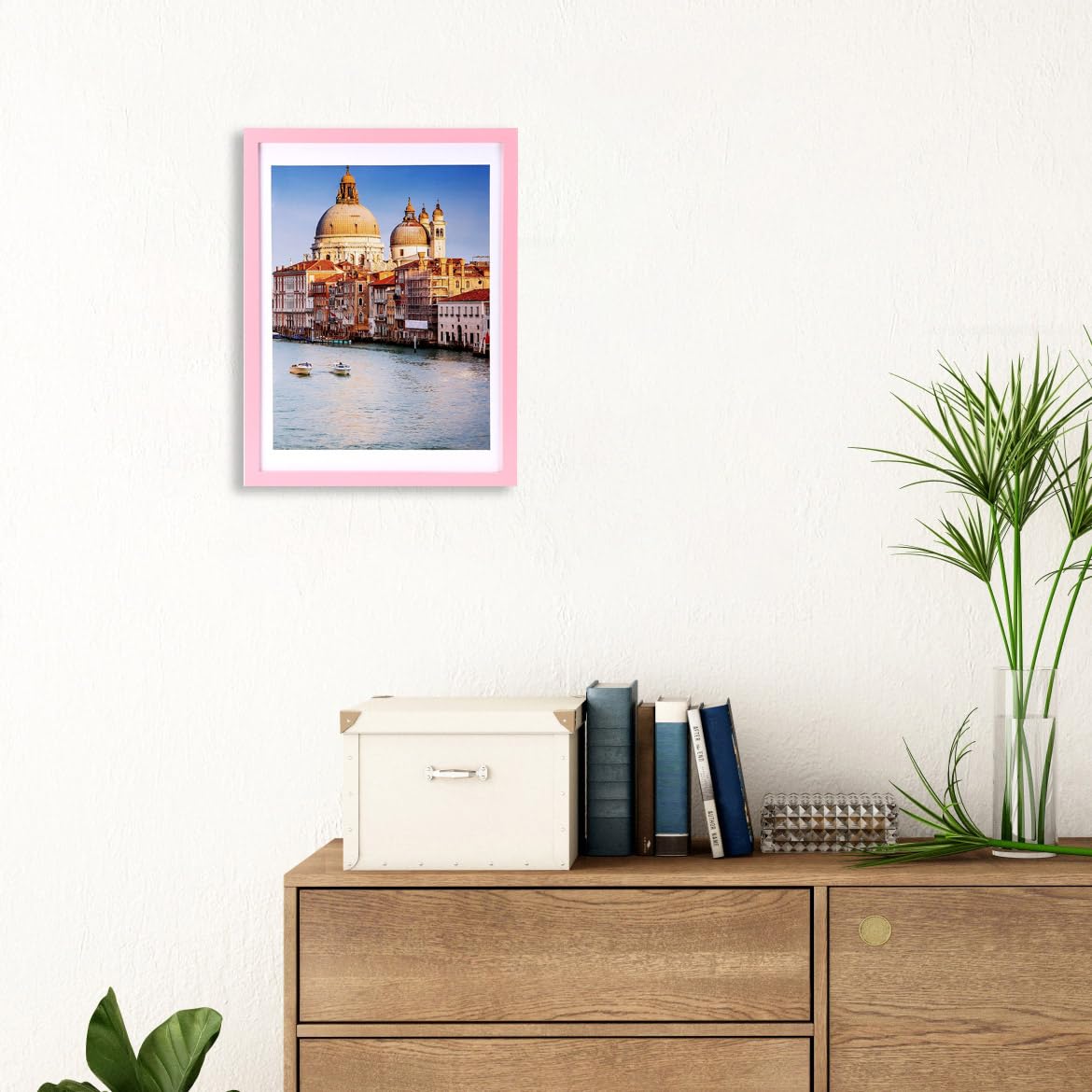 wyooxoo 12x16 Picture Frame Light pink Made of Solid Wood Photo Frames Display Pictures 11x14 with Mat or 12x16 Without Mat Colo