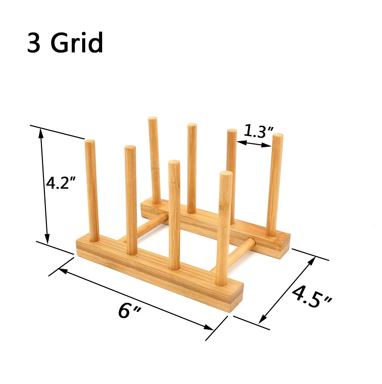 Castuvy 2 Pcs Household Kitchen Natural Bamboo Drain Dish Rack, Multifunctional Cup And Book Storage Rack, 8''(L) X 4.5''(W) X 4