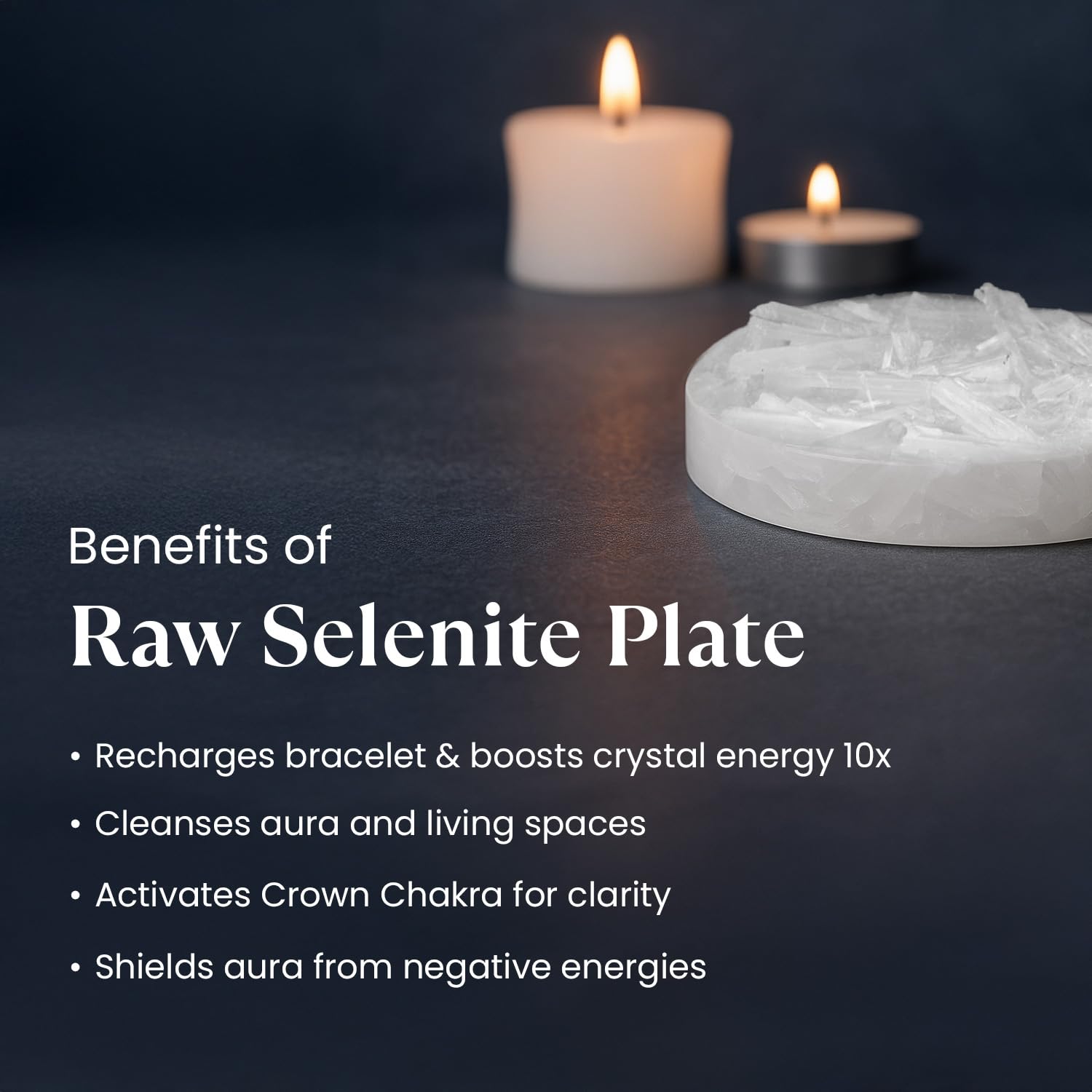 Astrotalk Raw Moroccan Selenite Plate | for Charging & Energy Cleansing | Selenite Charging Plate for Recharging Bracelets & Enhancing Crystal Energy | Authentic Moroccan Crystal for Peace & Clarity