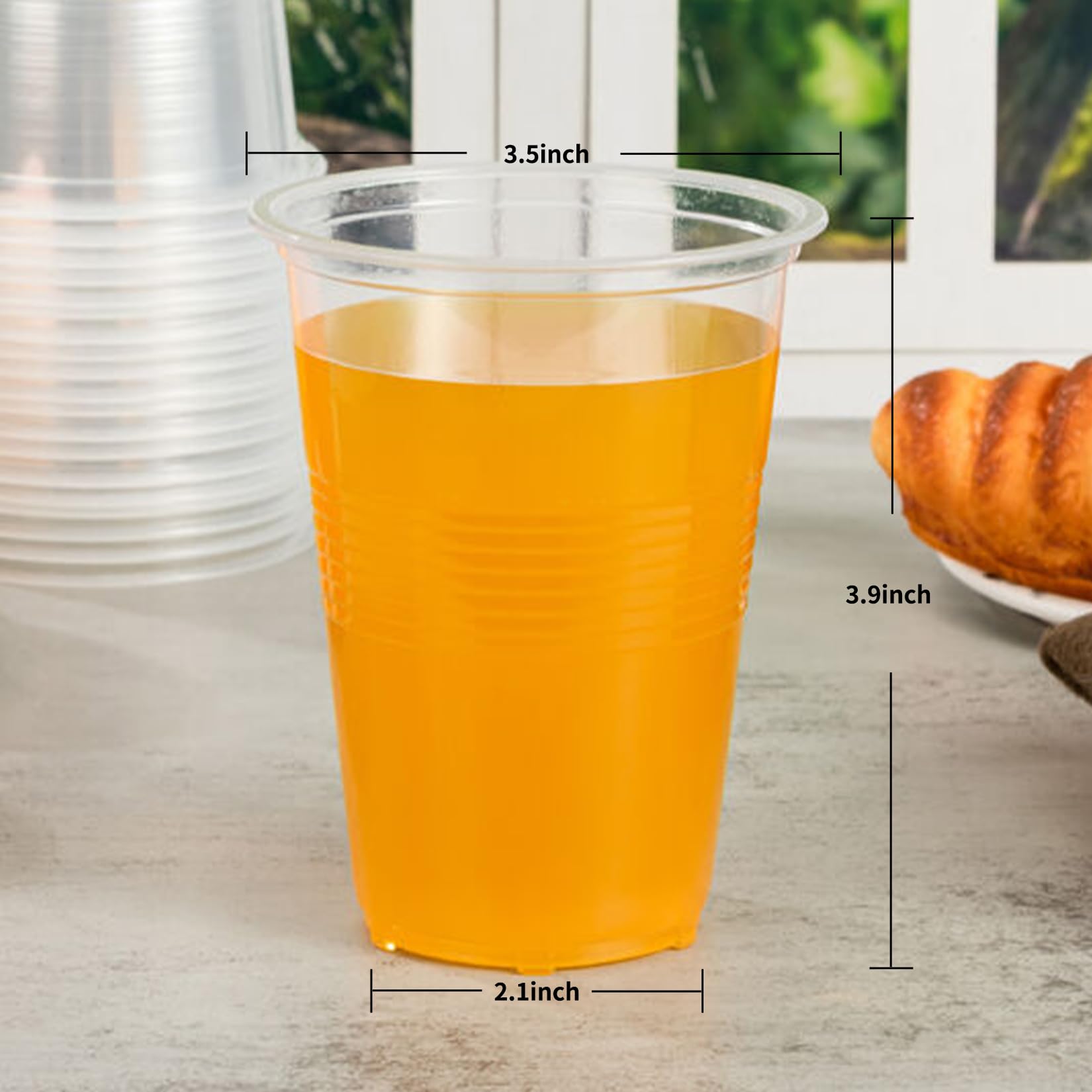 Racetop 240 Pack 16Oz Disposable Plastic Cups, Clear Plastic Cups Tumblers, Plastic Cups Bulk, Transparent For Wedding, Thanksgi