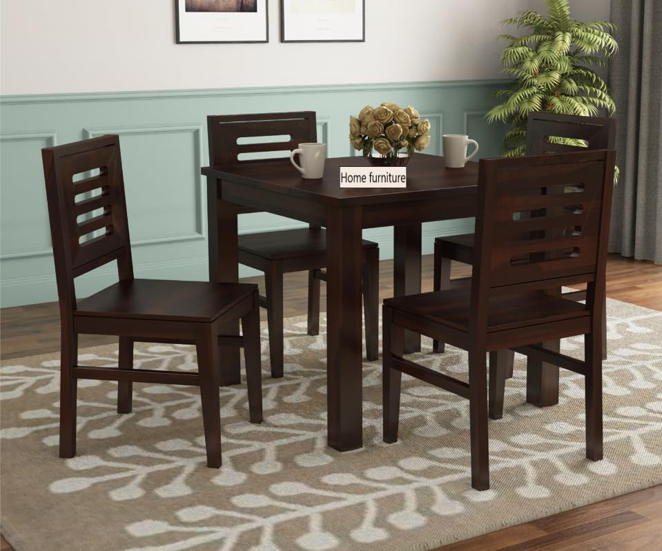Home Furniture Wooden Dining Table Set 4 Seater | Four Seater Dinning Table With 4 Chairs For Home And Restaurants | Dining Room