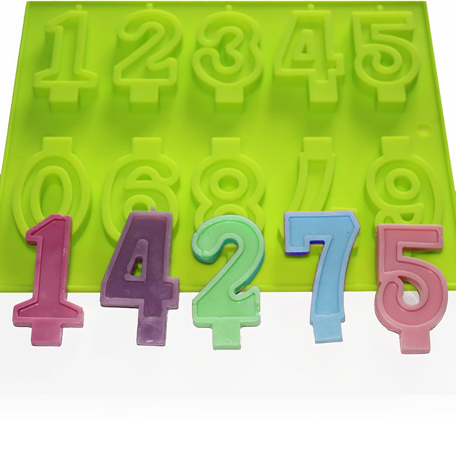 X-Haibei Numbers Candle Candy Silicone Mold for Birthday Cake Ice Cream Decoration