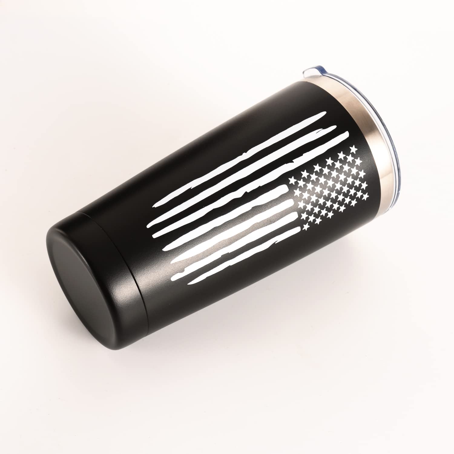 American Flag 20 Oz Travel Coffee Tumbler & Mug For Men Husband Dad, Unique Patriotic Military Gifts For Fathers Day, Christmas,