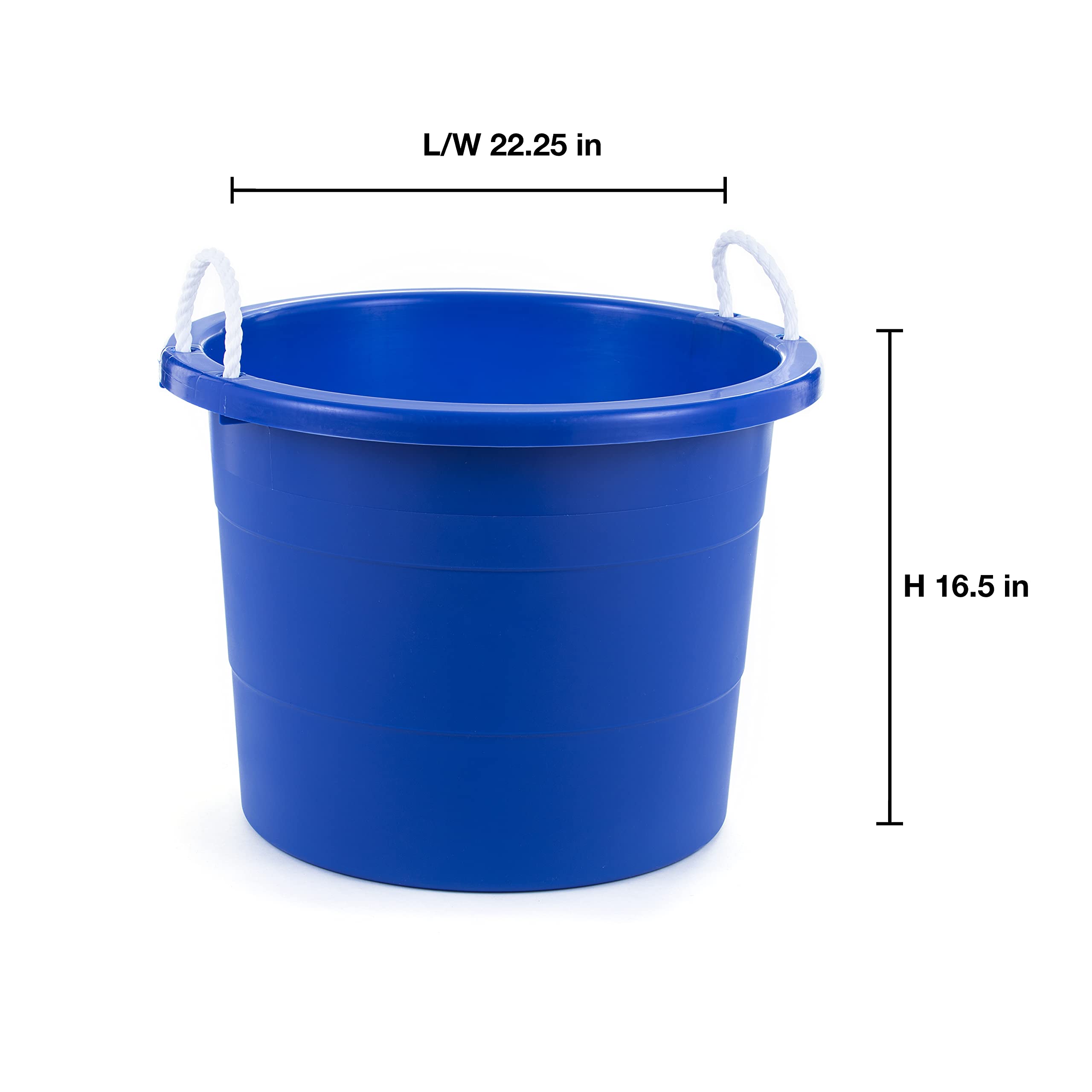 United Solutions 19 Gallon Rope Handle Tub, 2-Pack, Heavy-Duty Organization And Easy-Access Storage Tub, Multi-Purpose, Made Wit