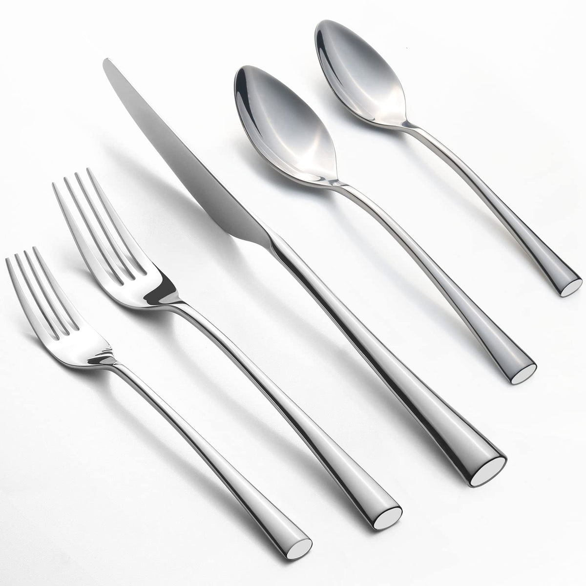 Alata Bailey 20-Piece Forged Silverware Set Stainless Steel Flatware Set,Service For 4,Mirror Polished Cutlery Set,Dishwasher Sa