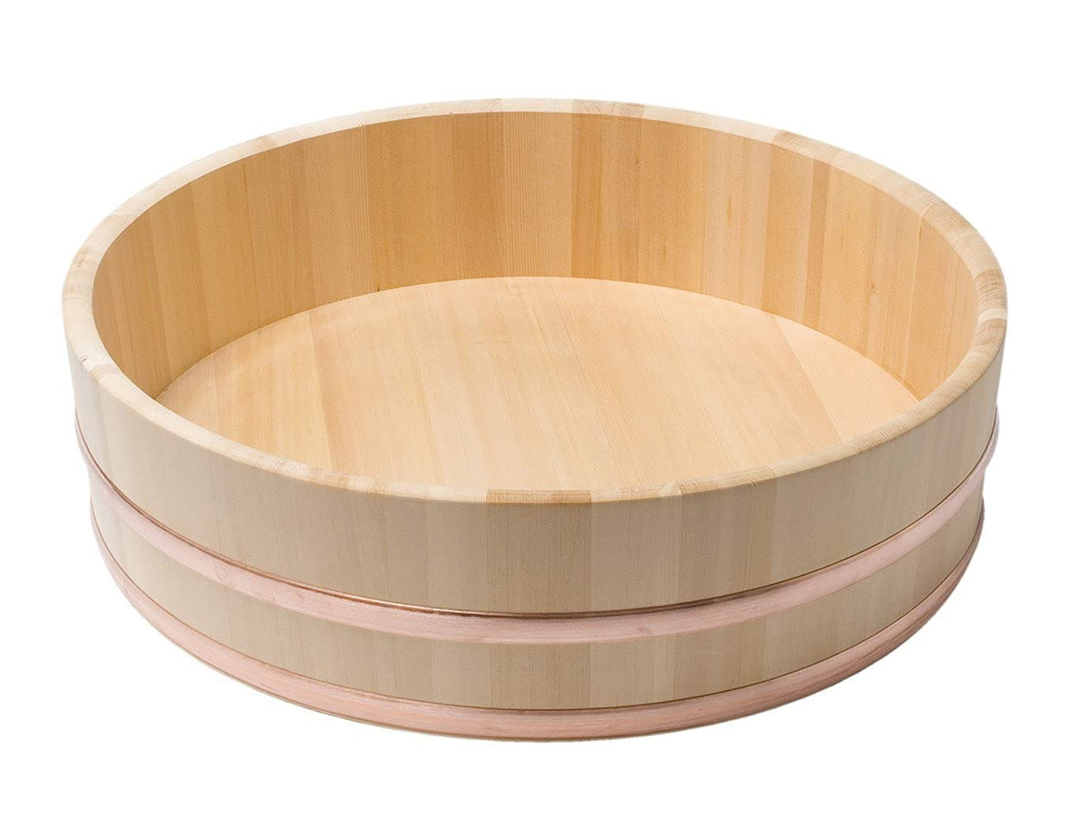 Japanbargain 4597, Japanese Wooden Hangiri Sushi Rice Mixing Bowl Tub For Sushi Restaurant Sushi Oke Sawara Cypress Wood 15.35 I