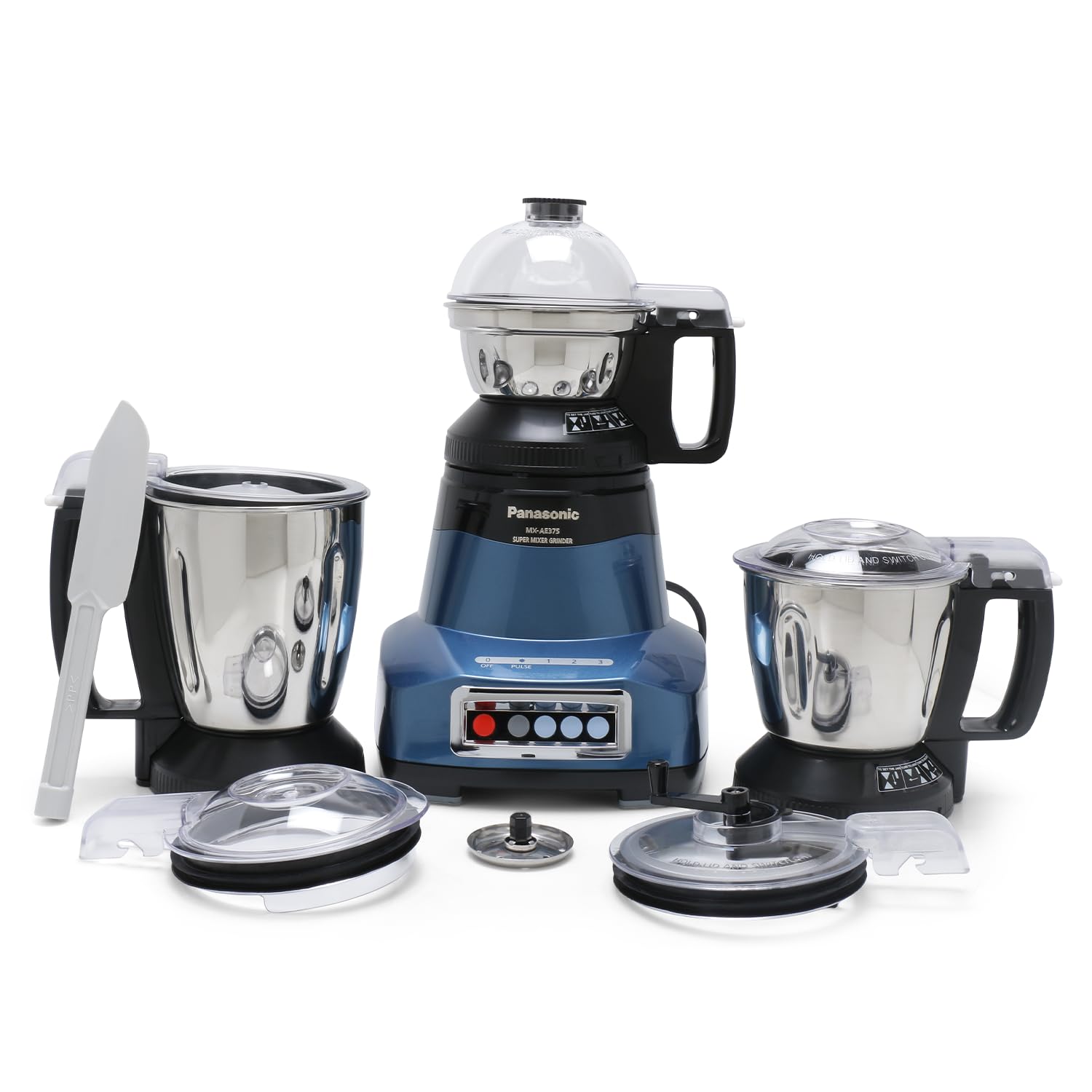 Panasonic Mixer Grinder Mx-Ae375 Monster 2000W Super Mixer Grinder With 3 Stainless Steel Jars, Mixie Grinder & Blender Machine 