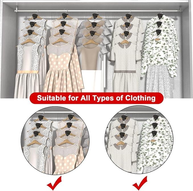 Generic Hanger Extender Hooks - Hangers Space Saving -Space Hooks Hangers As Seen On Tv (Black, 100 Pack)