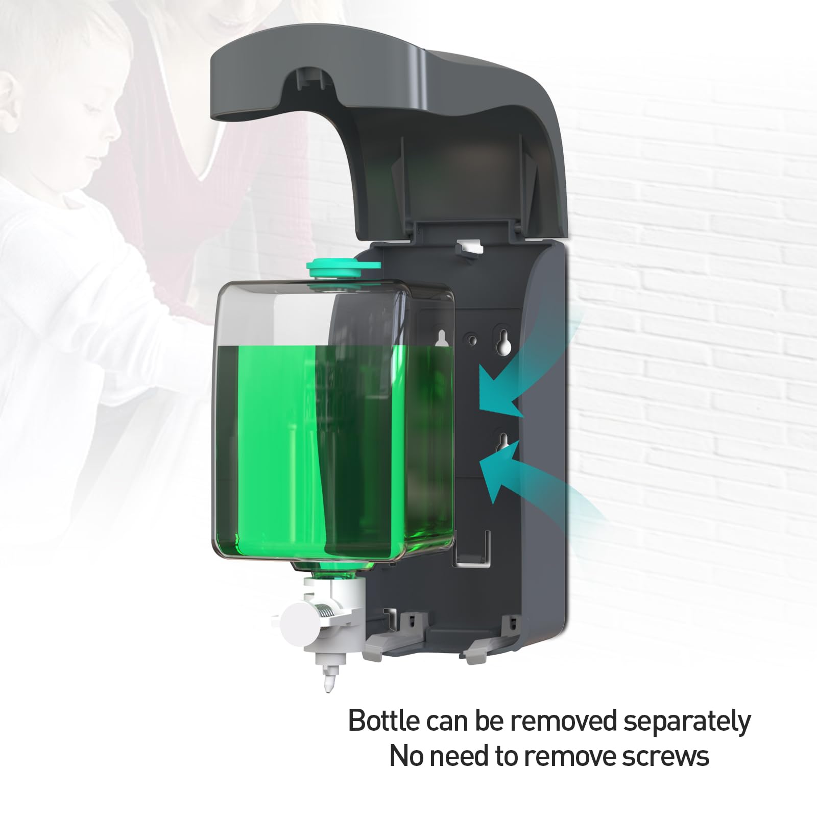 Manual Foam Soap Dispenser  35oz (1000mL) Commercial Refillable Foaming Soap Dispenser-Dark Grey  CHUANGDIAN