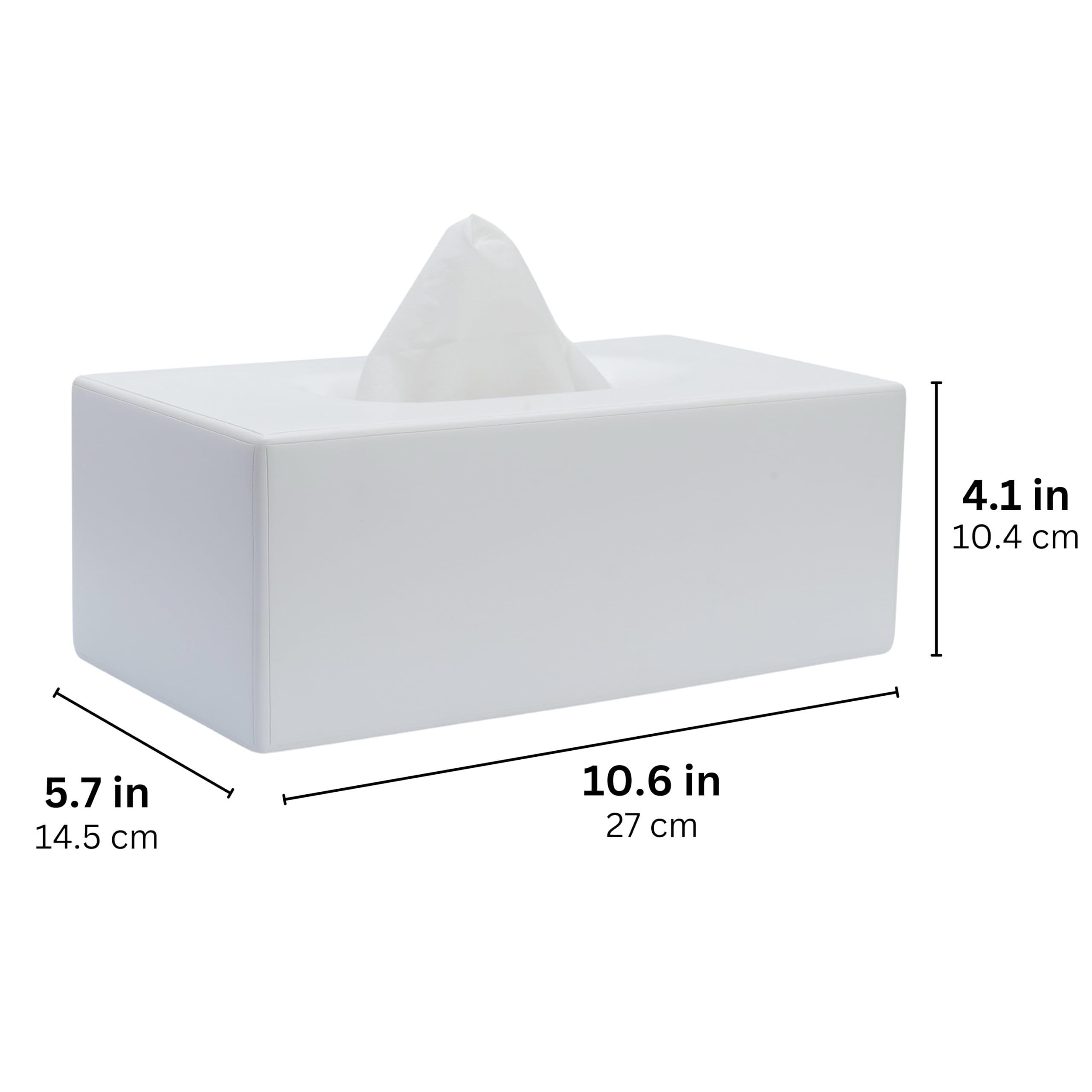 Yew Design Matte White Tissue Box Cover Rectangular, Facial Tissue Dispenser For Bathroom, Kitchen, Bedroom, Office, Hotel, Rest