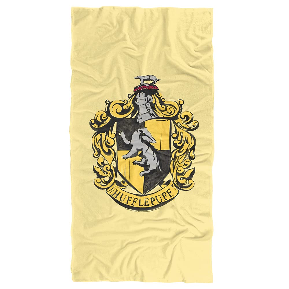 Logovision Harry Potter Drawn Hufflepuff Crest Officially Licensed Beach Towel 30'' X 60''