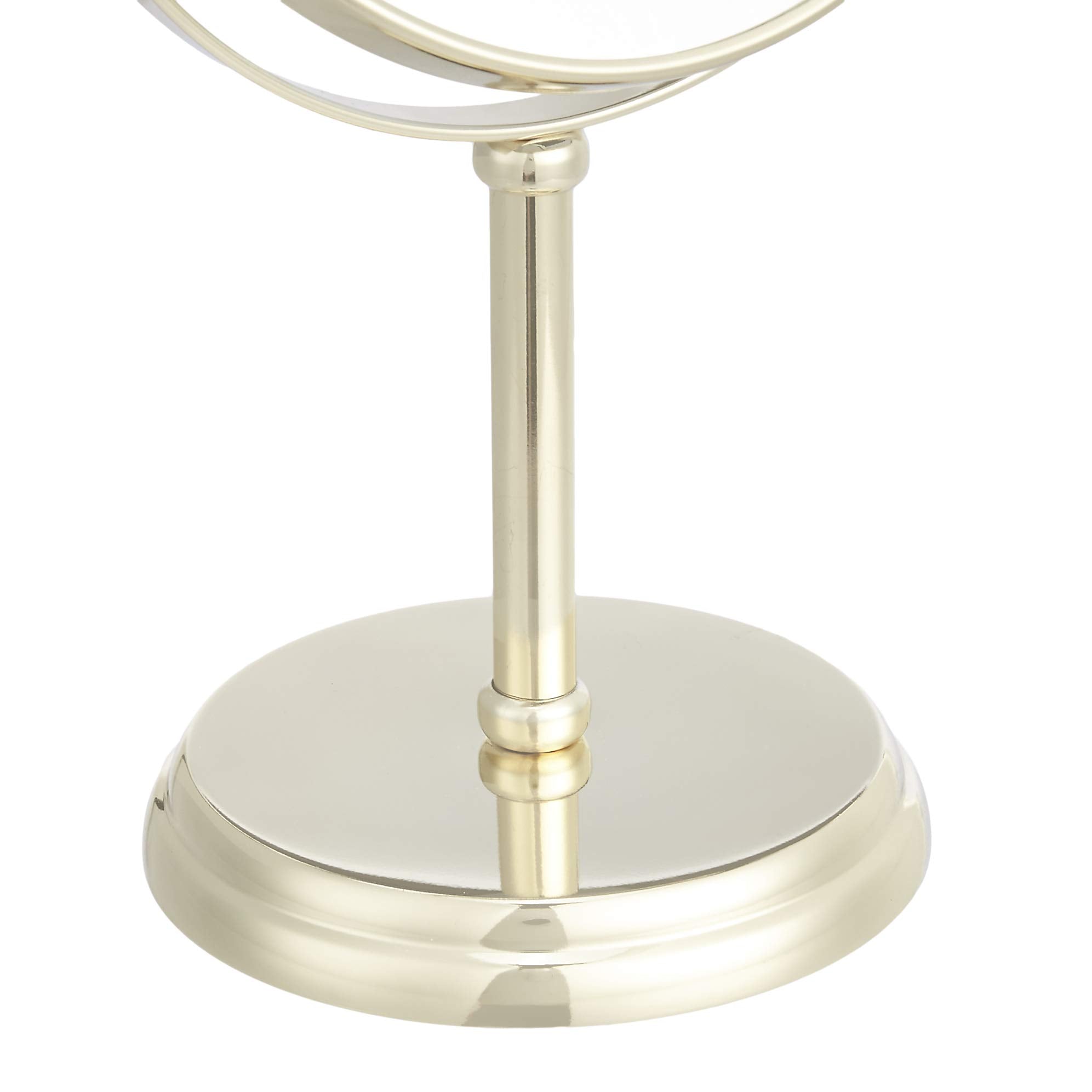 Amazon Basics Tabletop Mount Vanity Round Mirror, 1X/5X Magnification, Iron, 7.2''L X 4.92''W, Gold