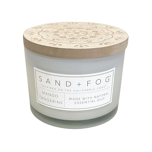 Sand + Fog Scented Candle - Mango Tangerine - Additional Scents and Sizes - 100% Cotton Lead-Free Wick - Luxury Air Freshening Jar Candles - Perfect Home Decor - 12oz