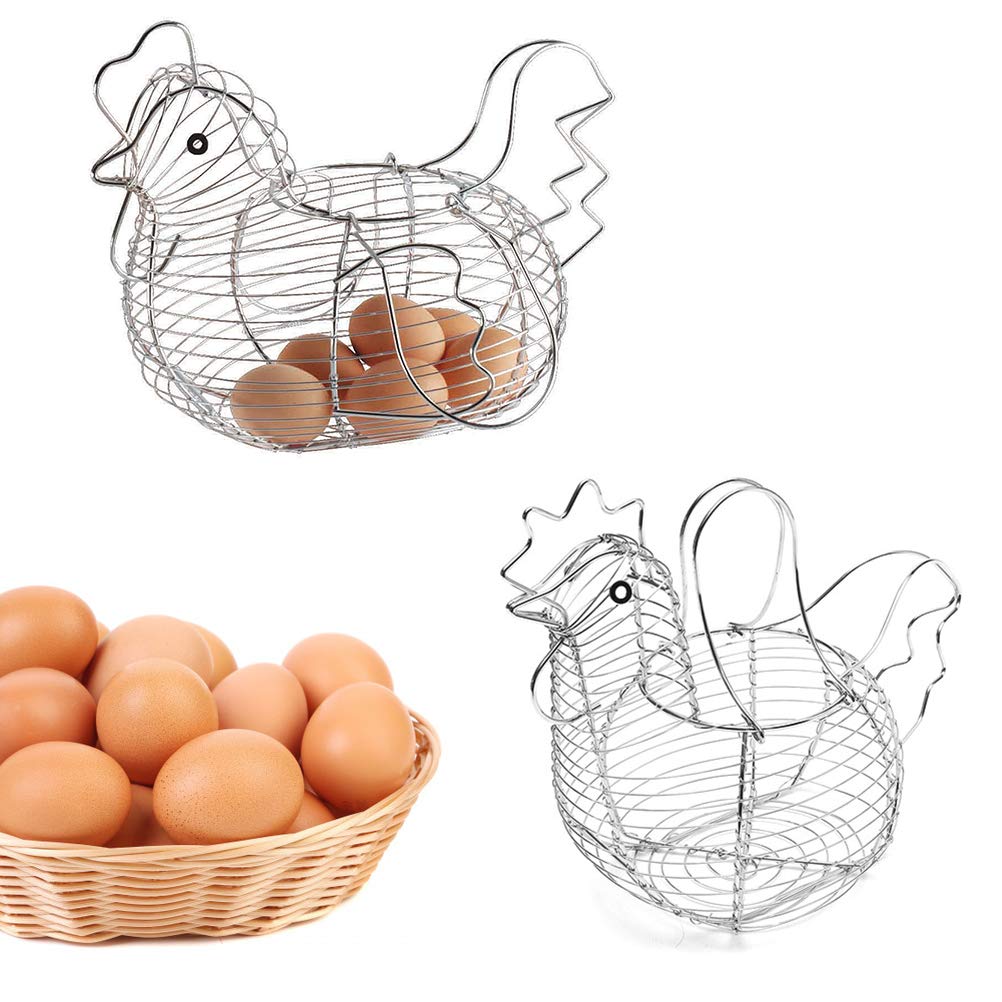 Aramox Egg Basket, Chicken Shaped Egg Basket Used To Store Eggs, Fruits And Other Foods (As Shown)