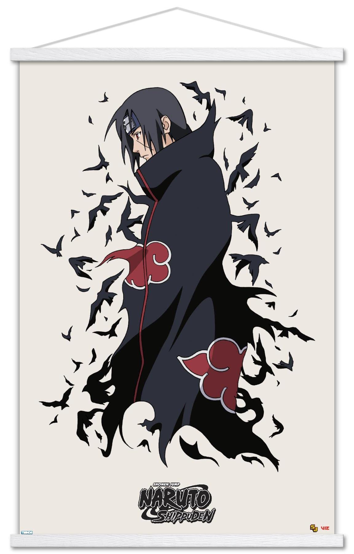 Trends International Naruto Shippuden - Itachi Wall Poster, 22.375'' X 34'', Premium Print And White Hanger Bundle