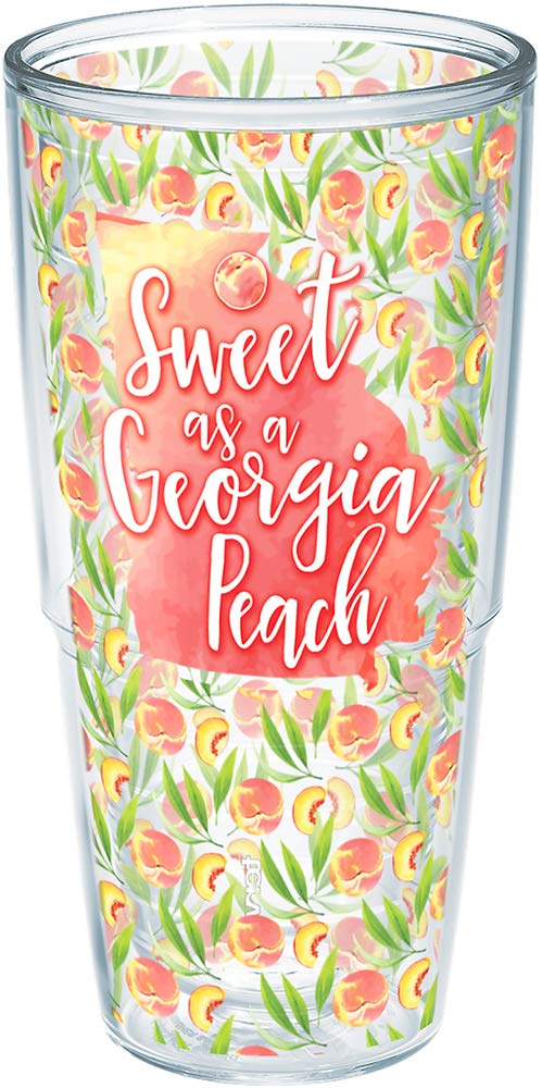 Tervis Sweet As A Georgia Peach Made In Usa Double Walled Insulated Tumbler Travel Cup Keeps Drinks Cold & Hot, 24Oz - No Lid, C