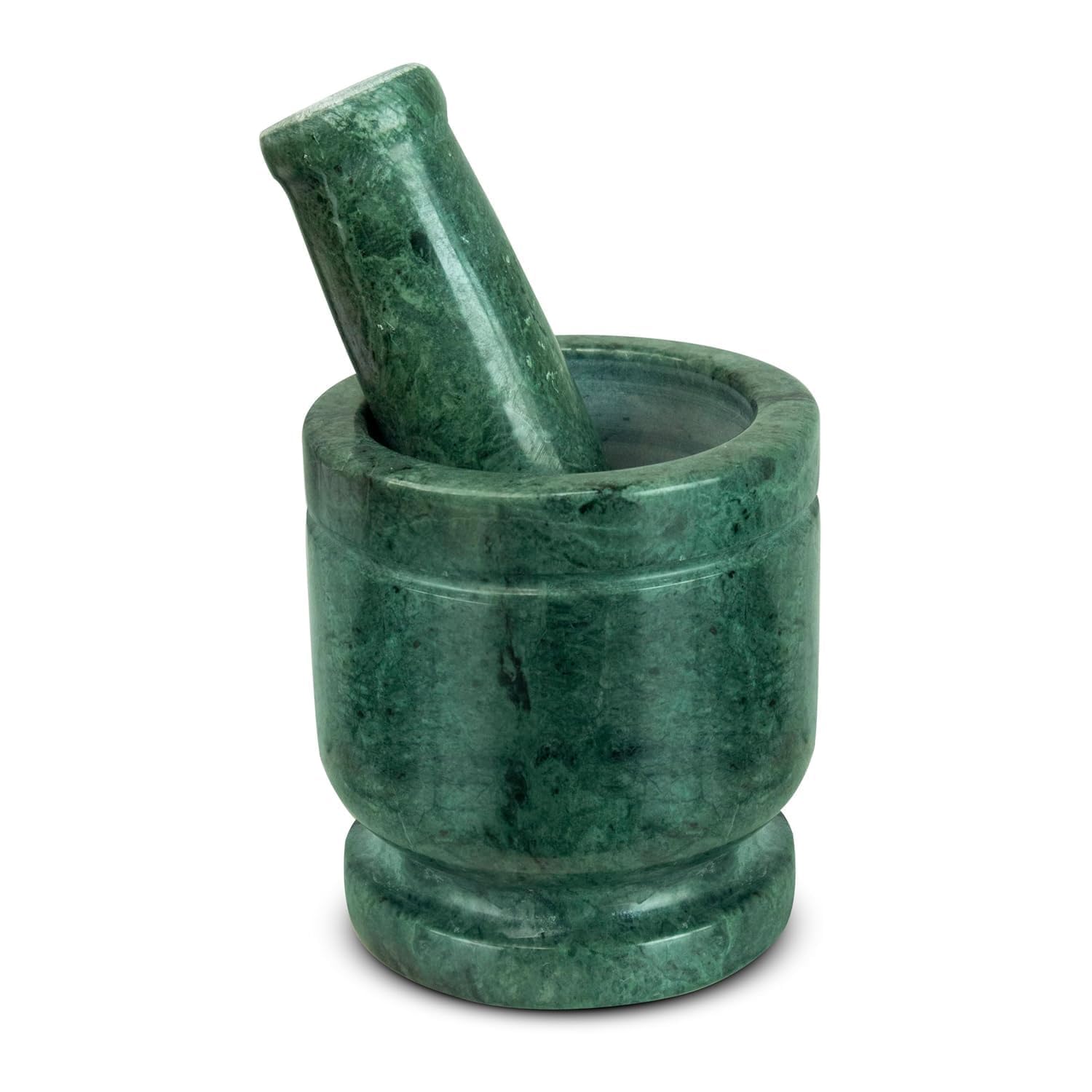 braun homes Marble Granite Mortar and Pestle Set 4 Inch  Green Marble | Natural Stone Spice Grinder for Herbs Masala Garlic | I