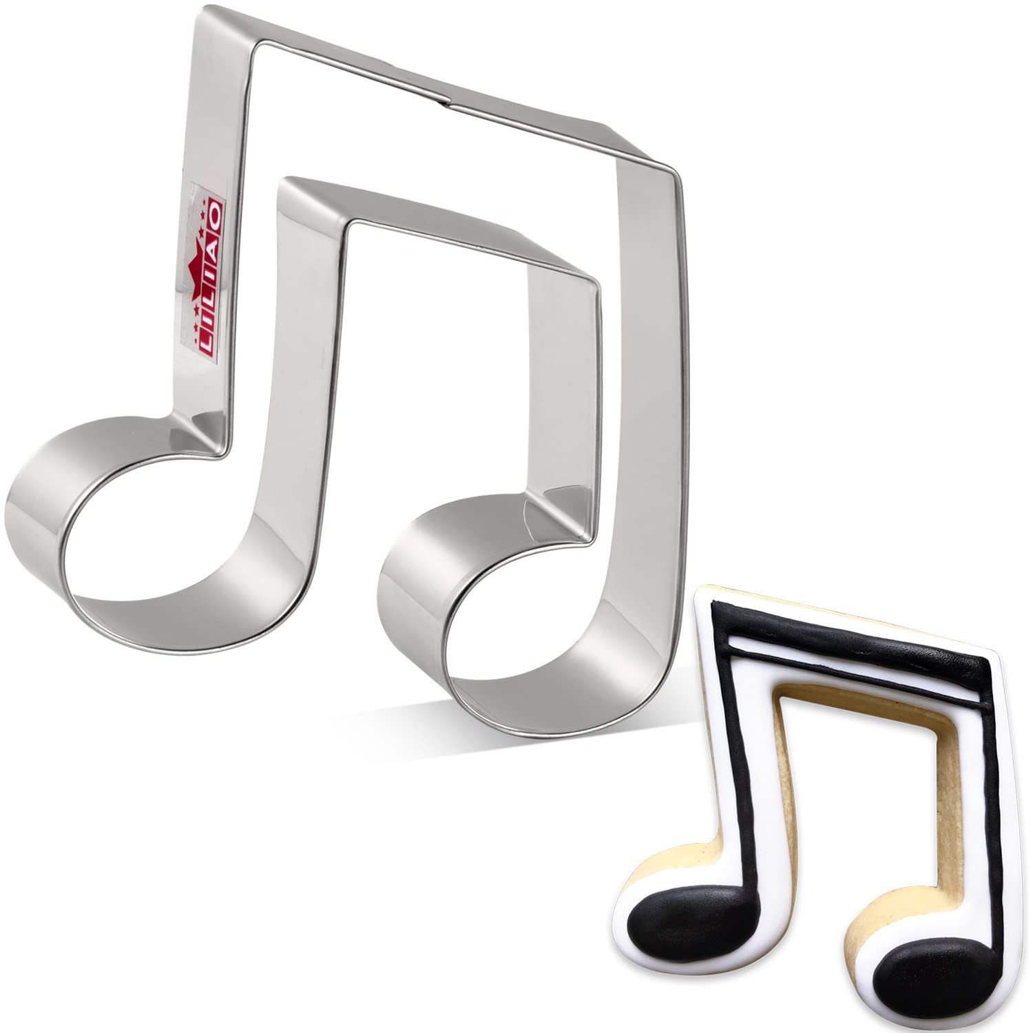 Liliao Double Eighth Note Cookie Cutter Music Biscuit Fondant Cutter - 3.6 X 4 Inches - Stainless Steel