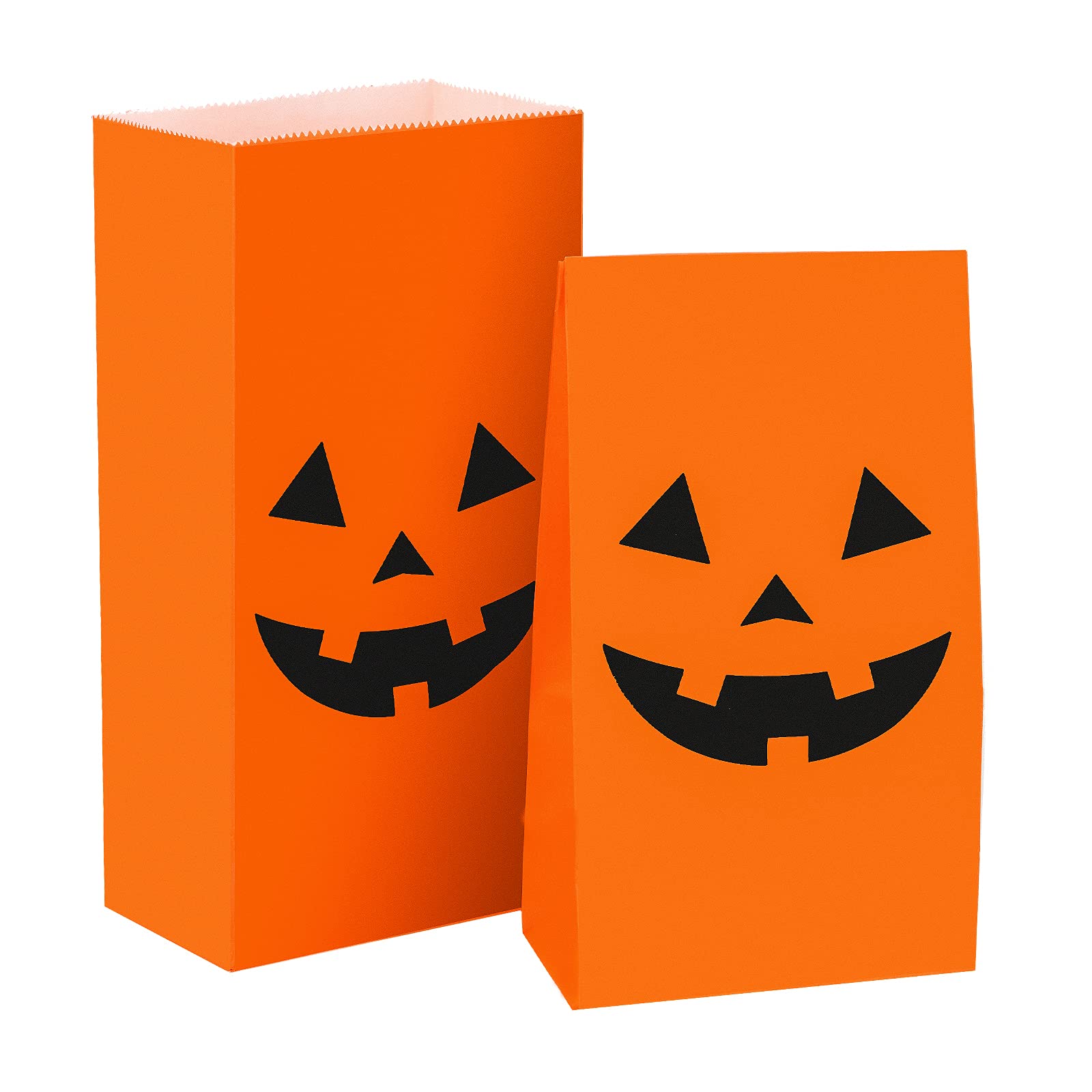 Tatuo Halloween Pumpkin Paper Bags Candy Party Bags Present Paper Bags Grocery Bags Crafting Paper Bags Lunch Flat Bottom Hallow