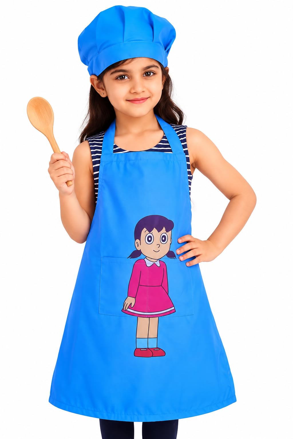 Rasho Blue, Sizuka Printed Kids Apron With Cap