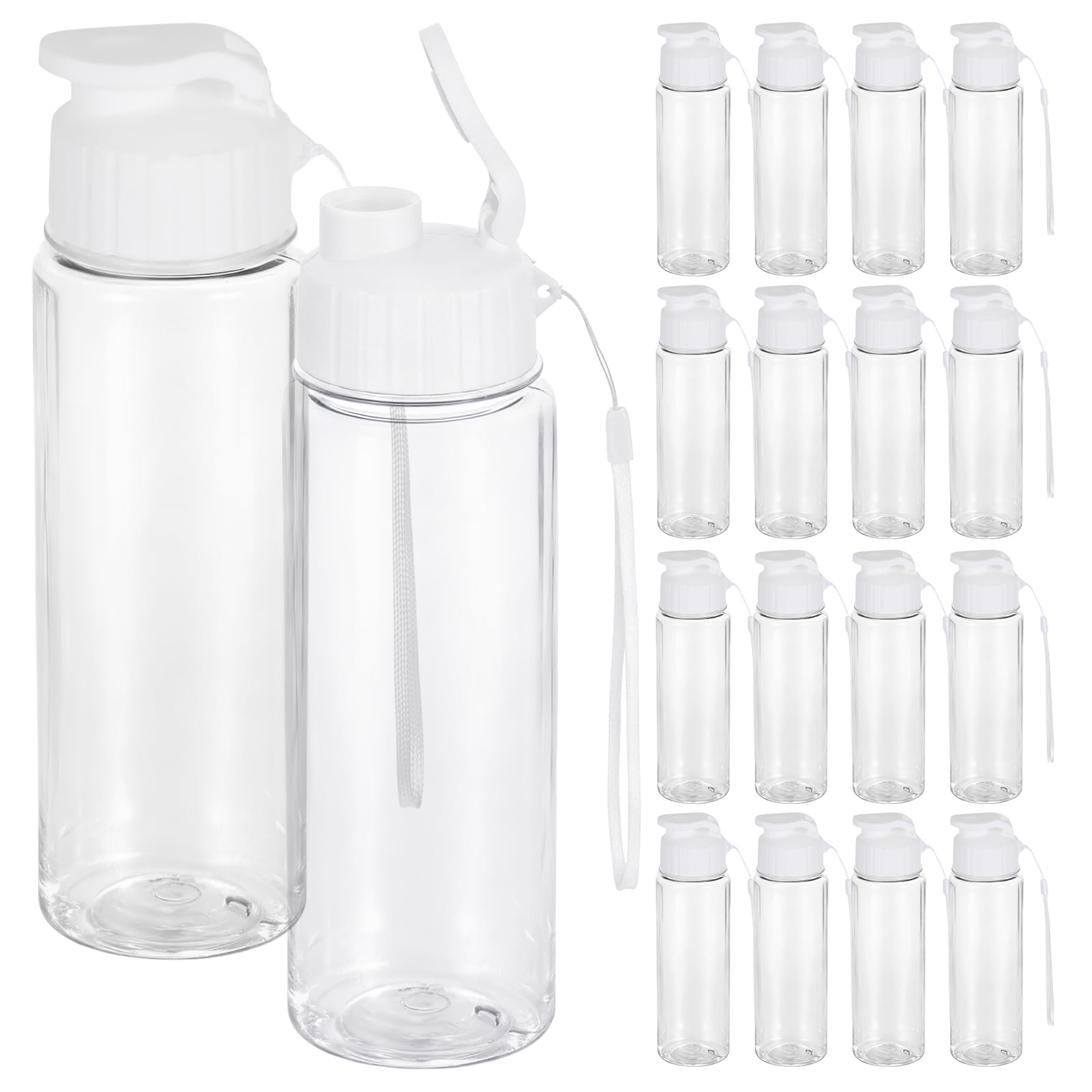 YEXEXINM 16 Pack Plastic Water Bottles Bulk 17oz Reusable Sports Water Bottles Lightweight Leakproof Drinking Cups with FlipTop
