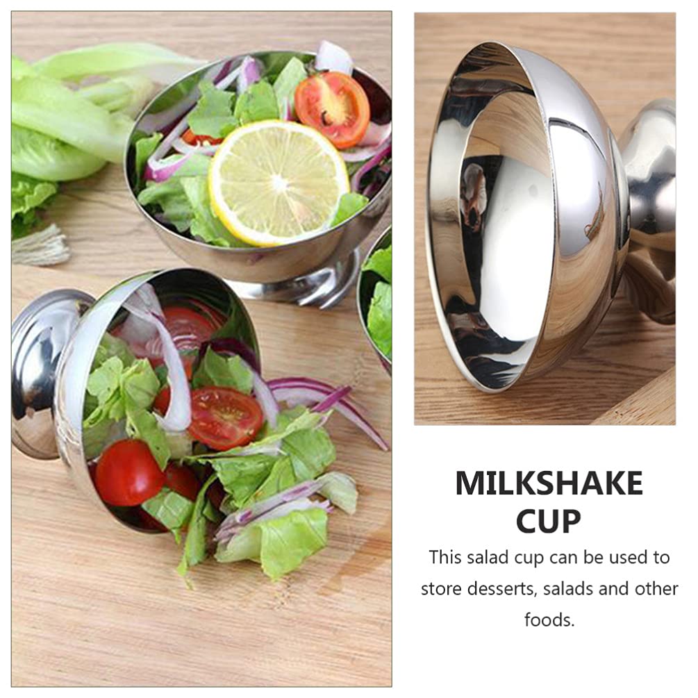 Cabilock Stainless Steel Ice Cream Bowl Metal Pudding Cups Salad Dessert Holder Snack Fruit Candy Container For Diy Ice Cream Pa