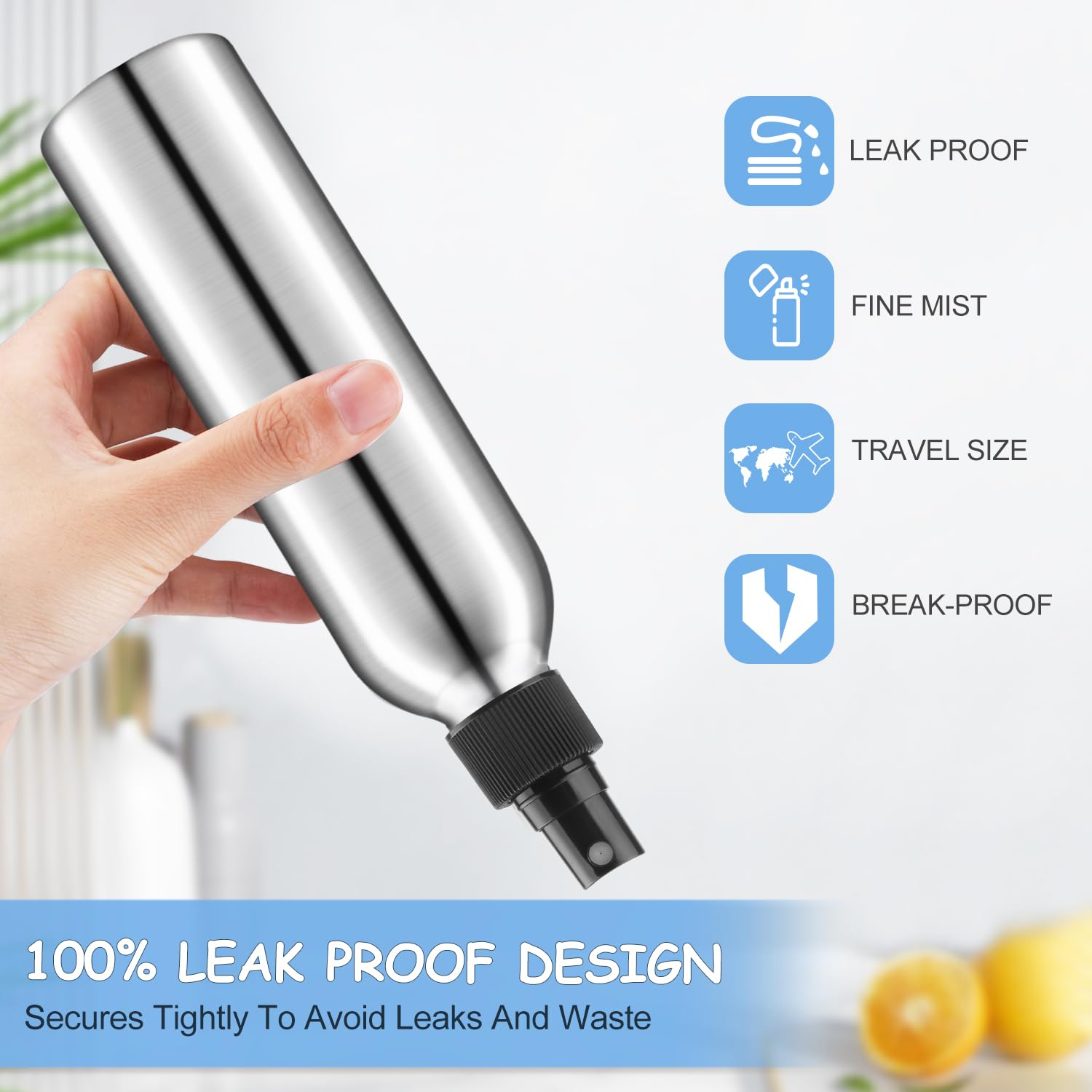 Dmuuudm 4-Pack 8Oz Aluminum Fine Mist Spray Bottles,Empty Metal Atomizer Bottles With Press Pump&Lids,Perfume Spray Bottles Cosm