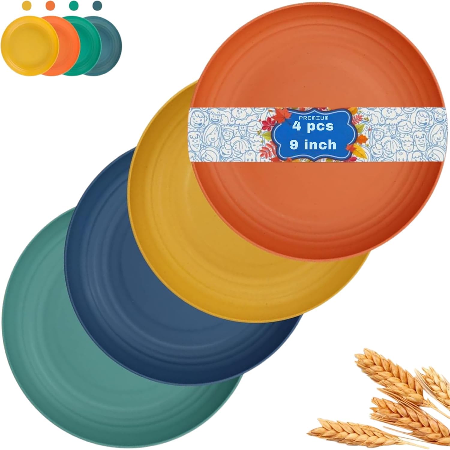 Keshu Enterprise Wheat Straw Dinner Plate Set, EcoFriendly Dinner Set || Round Serving Plate, Dishwasher & Microwave Safe  Per