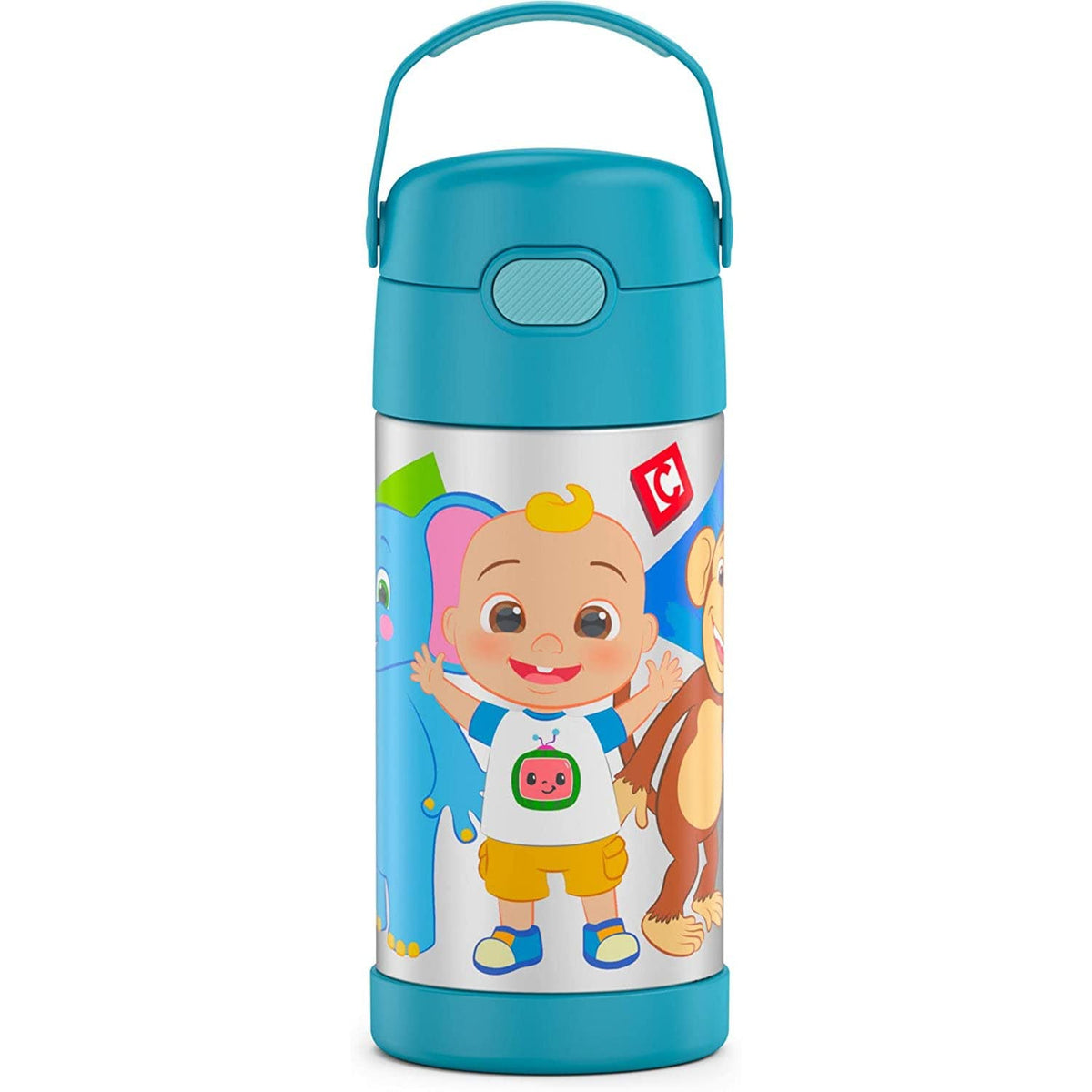 Thermos Funtainer Water Bottle With Straw - 12 Ounce, Cocomelon - Kids Stainless Steel Vacuum Insulated Water Bottle With Lid