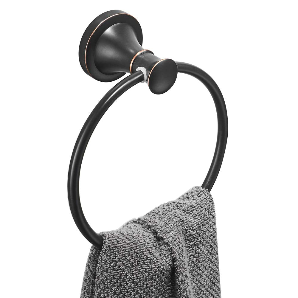 Besy Oil Rubbed Bronze Bathroom Hand Towel Ring Towel Holder, Wall Mounted Bathroom Hardware Accessory