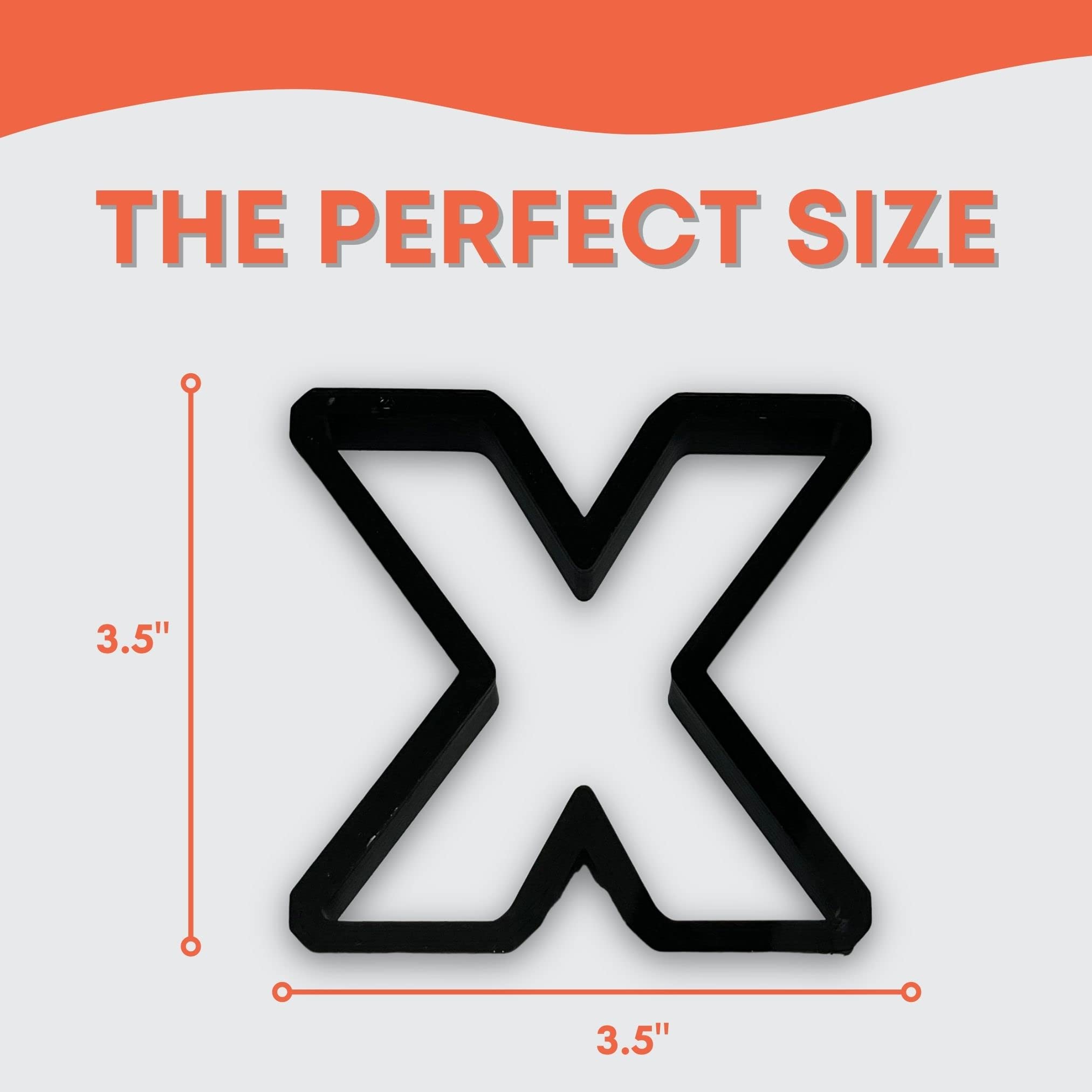 X Capital Block Letter Cookie Cutter With Easy To Push Design (3.5 Inch)