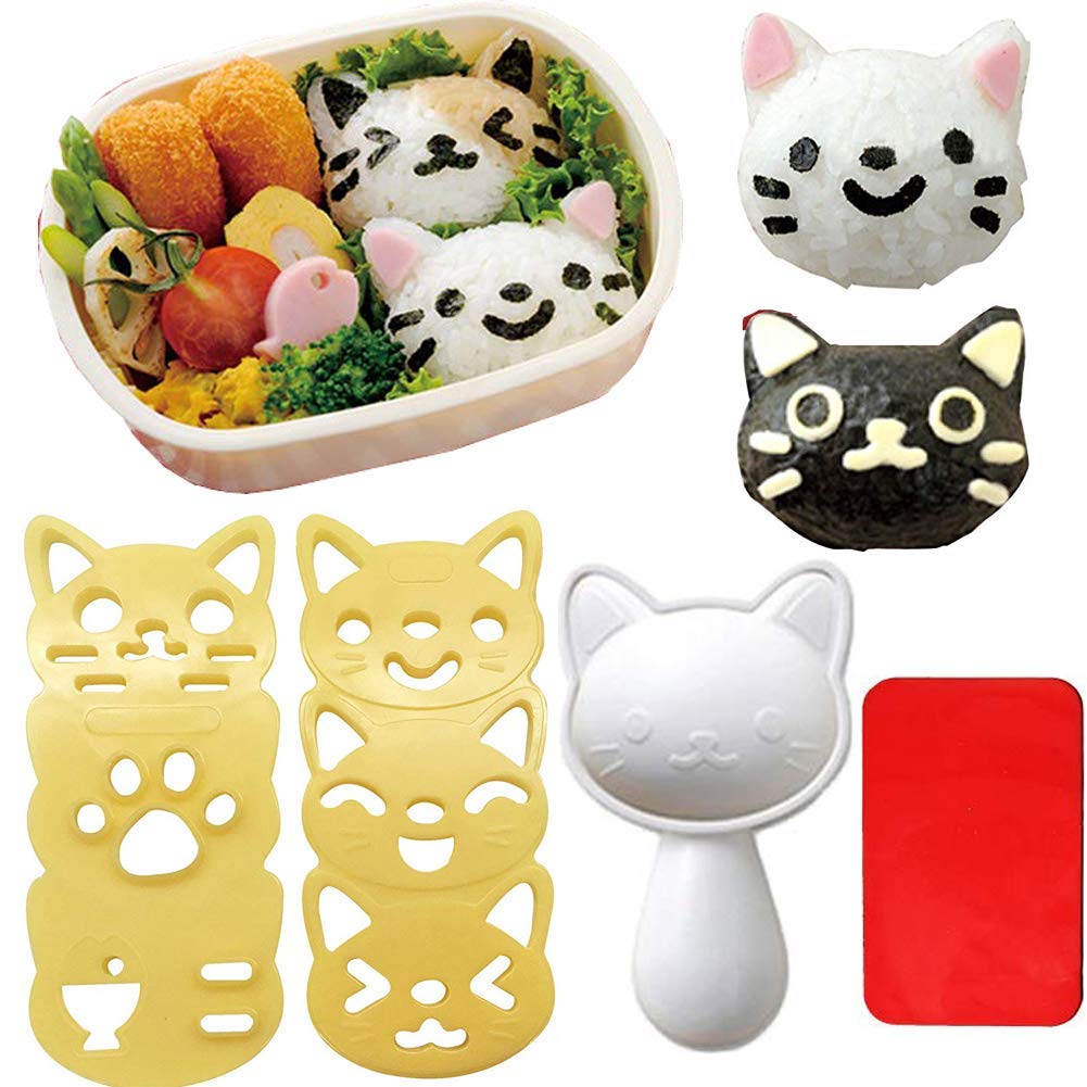 Vanvene Small Rice Ball Mold Sets Lovely Cat Pattern Diy Sushi Bento Nori Kitchen Rice Mould Diy Kitchen Tools With Nori Seaweed