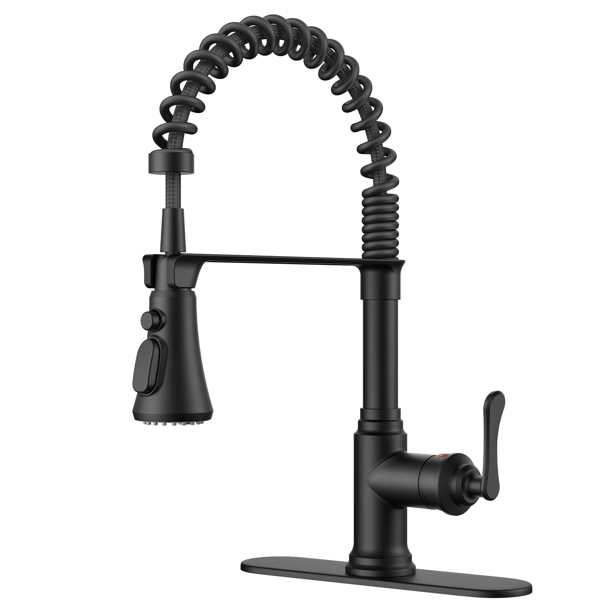 FORIOUS Vintage Black Kitchen Faucet with Pull Down Sprayer, 3 Modes Stainless Steel High Arc Rustic Spring Sink Faucet 1 or 3 H