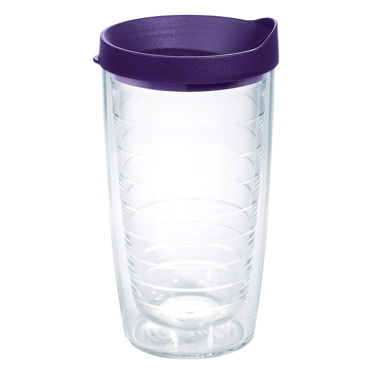 Tervis Clear & Colorful Lidded Made In Usa Double Walled Insulated Tumbler Travel Cup Keeps Drinks Cold & Hot, 16Oz, Royal Purpl