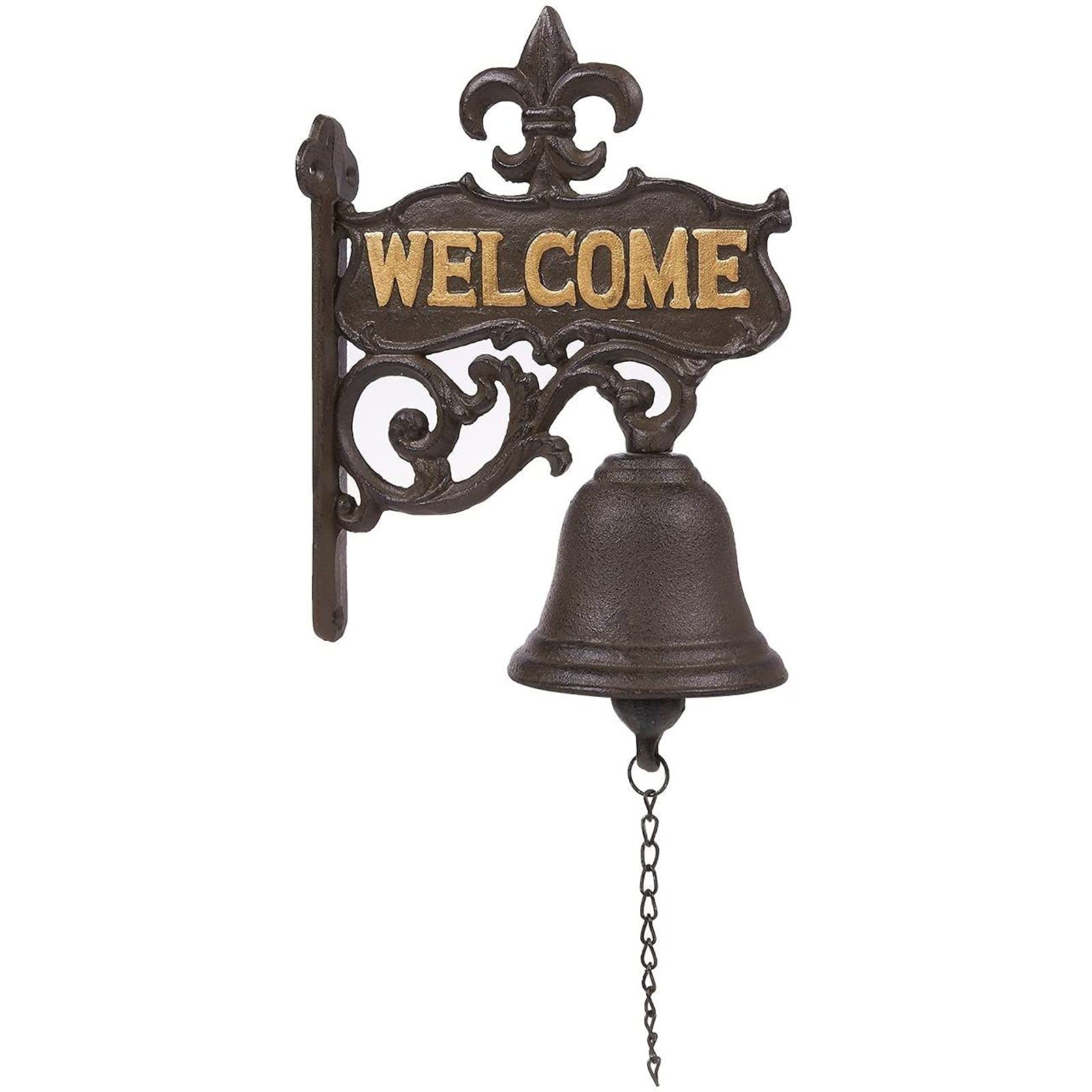 Juvale cast Iron Dinner Bell for Outdoor Front Door  Porch  Wall Mountable Welcome Bell  Antique  Vintage Style for Home Decor (Black  67 x 89 x 08 in)