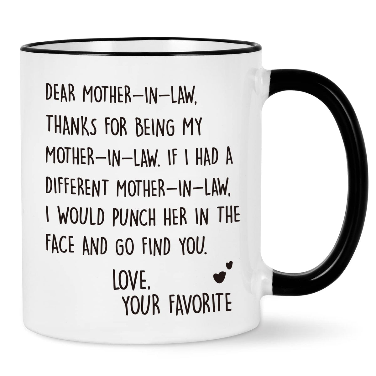 Yhrjwn Christmas Mothers Day Gifts From Daughter In Law, Dear Mother In Law Coffee Mug, Mother In Law Gifts From Daughter In Law