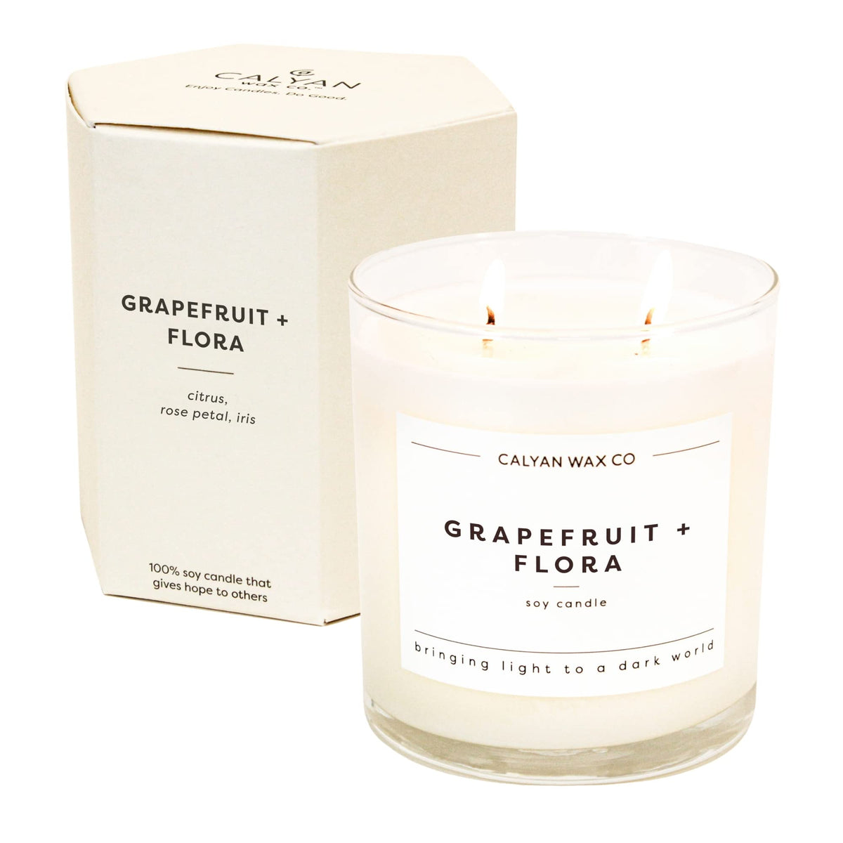 Calyan Wax Scented Candle, Grapefruit & Floral Candle for The Home Scented with Scented with Citrus, Soy Wax Aromatherapy Candle